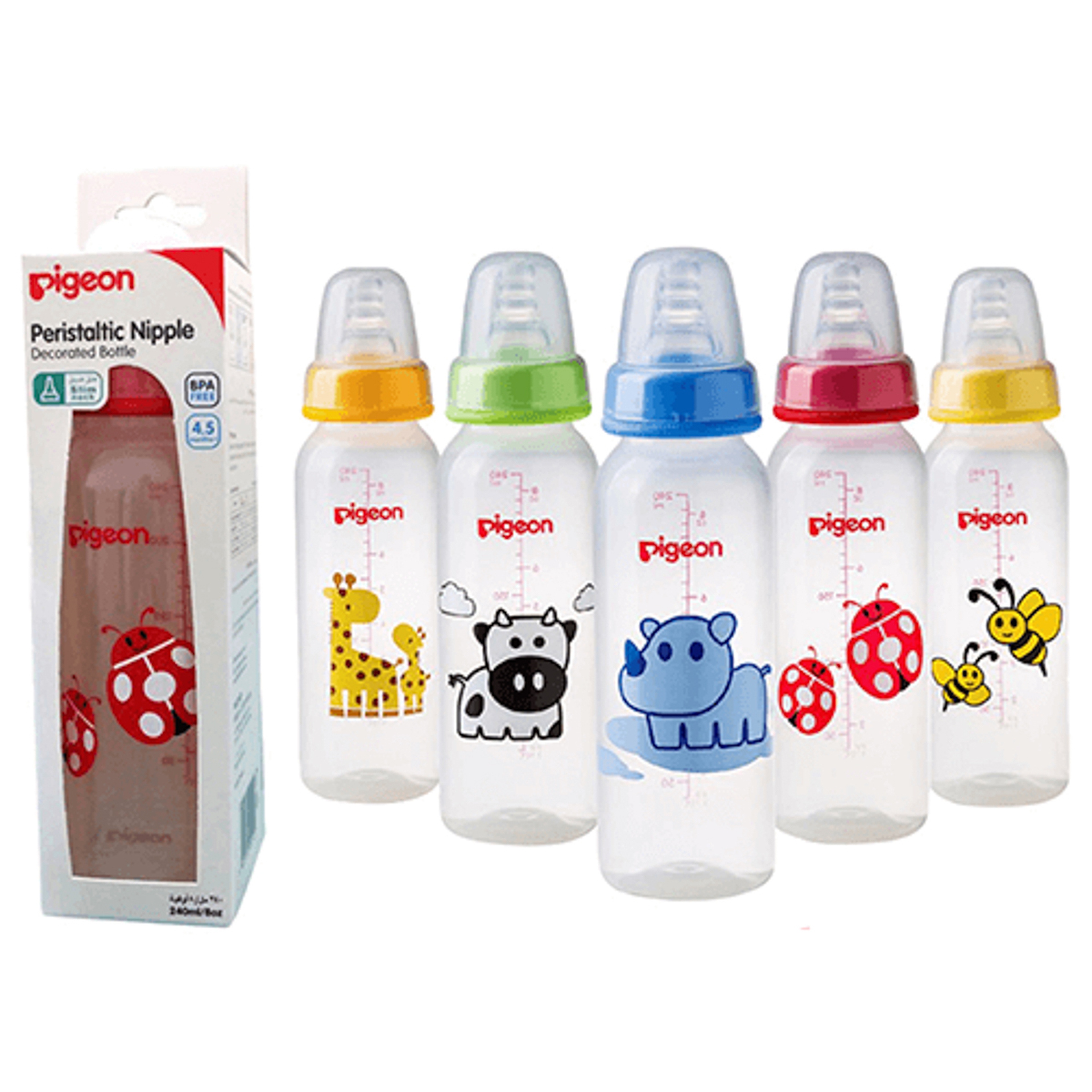 Pigeon Decorated Plastic Bottle 240Ml (Animals)