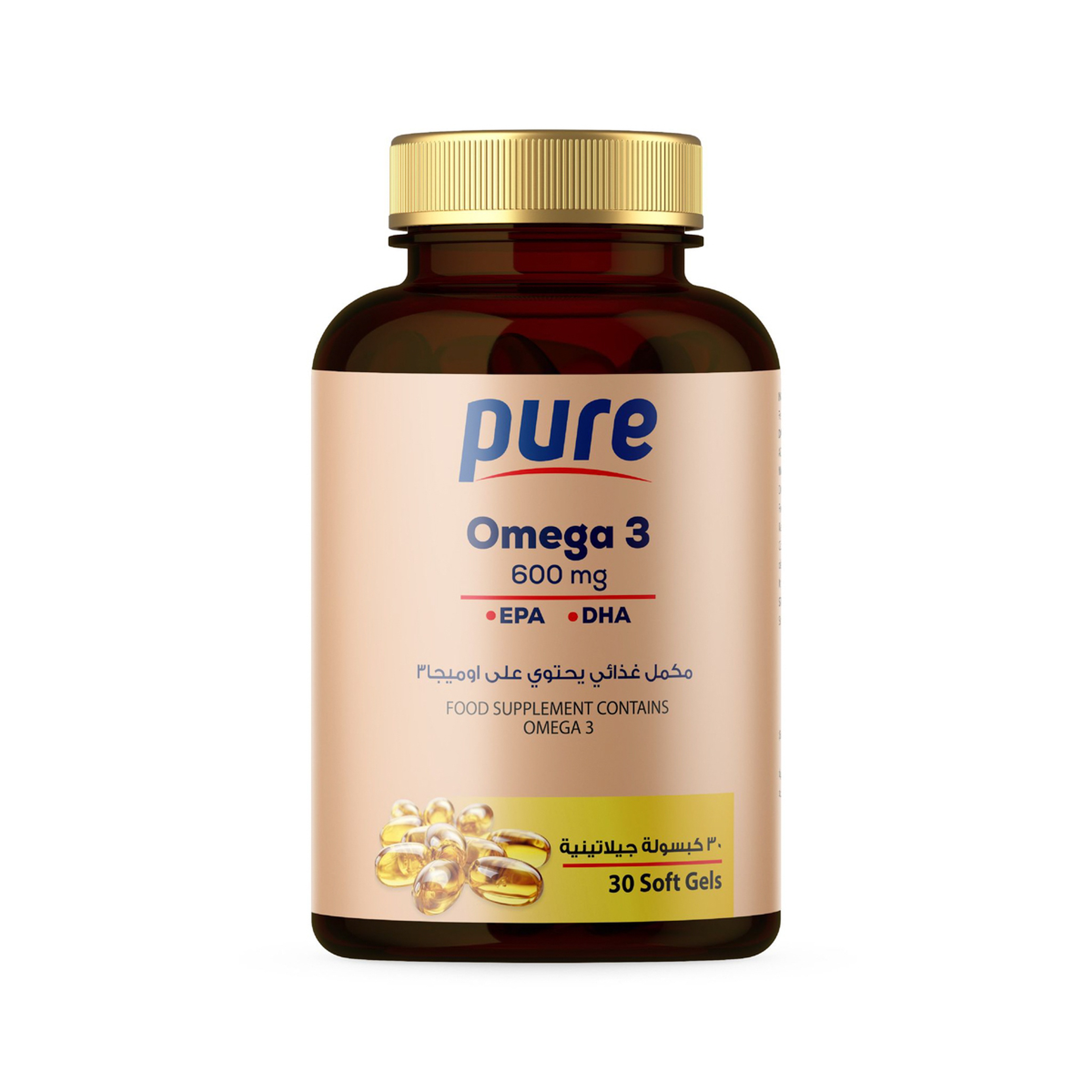 Pure, Omega 3, 600 Mg, Softgels - 30 Capsules