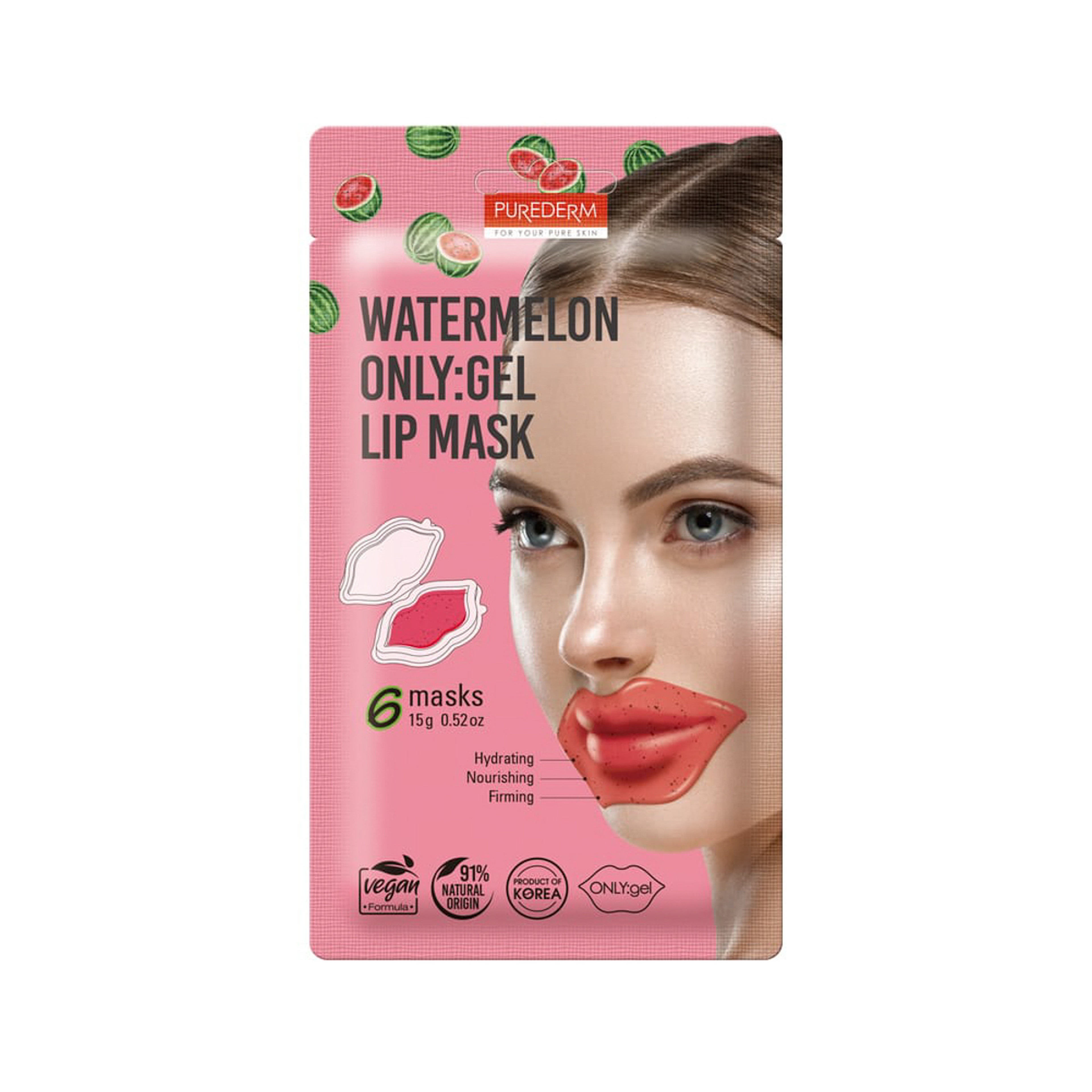 Purederm Watermelon Only:Gel Lip Mask 6*15 Gm