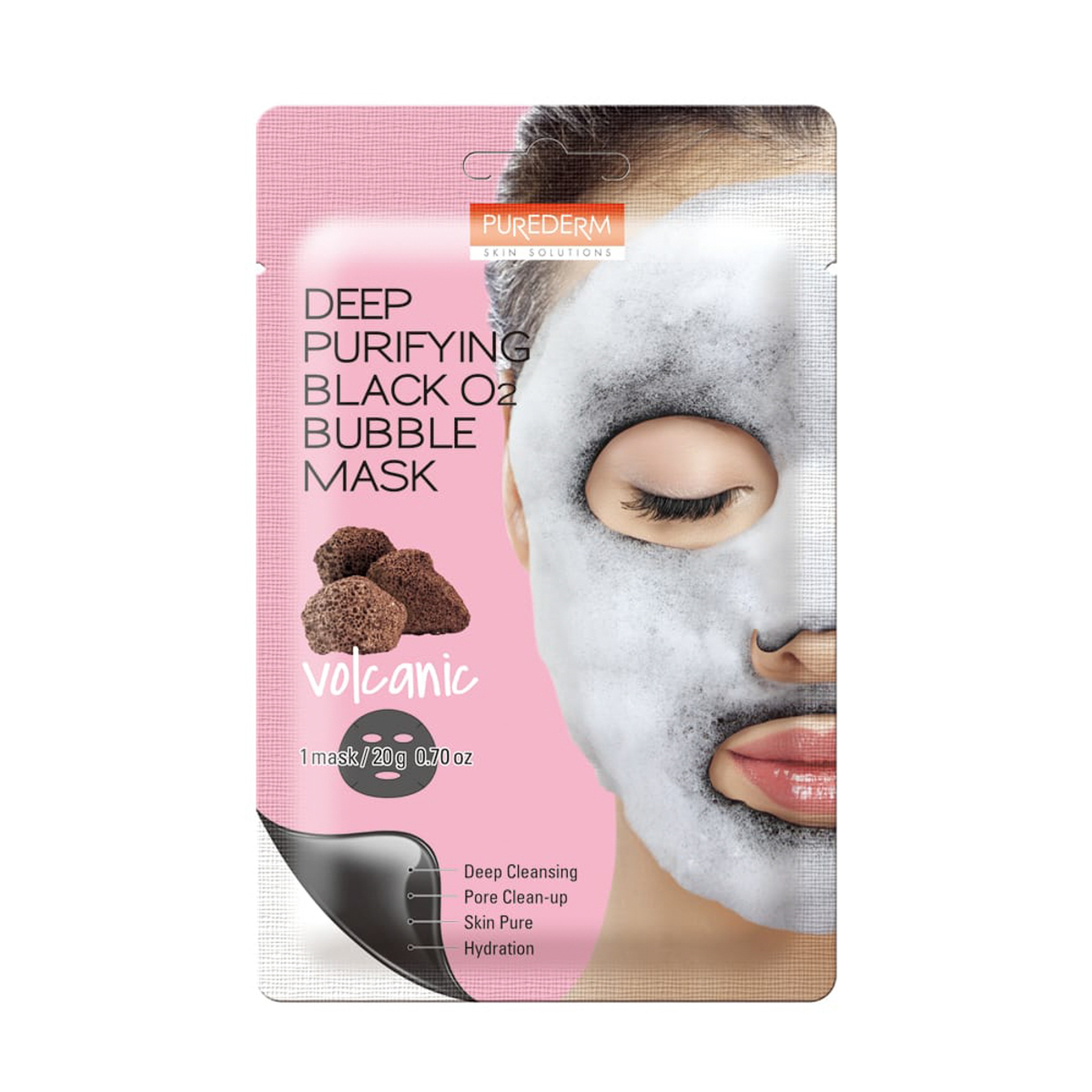 Purederm Deep Purifying Black O2 Bubble Mask Volcanic