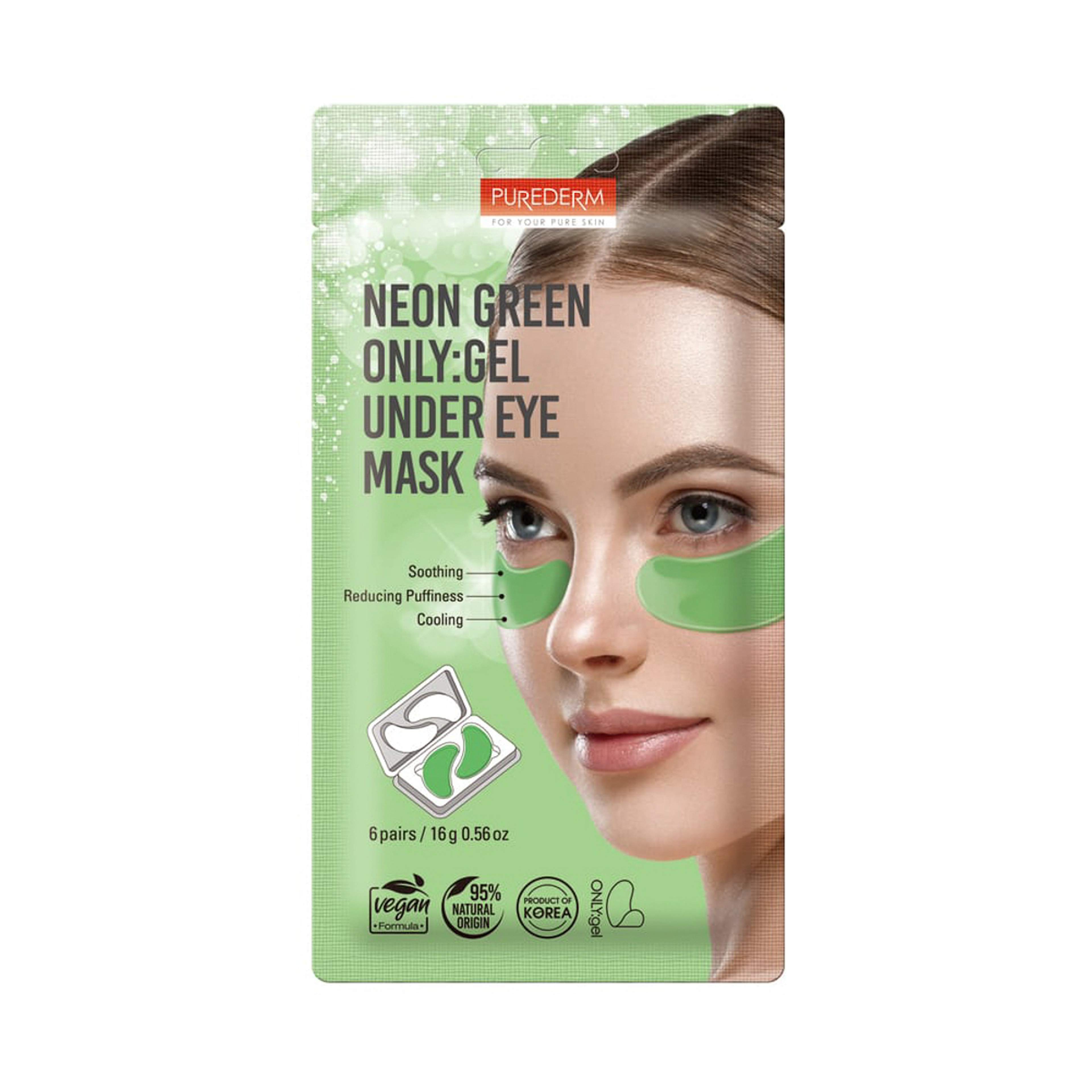 Purederm Neon Green Only:Gel Under Eye Mask 6*16 Gm