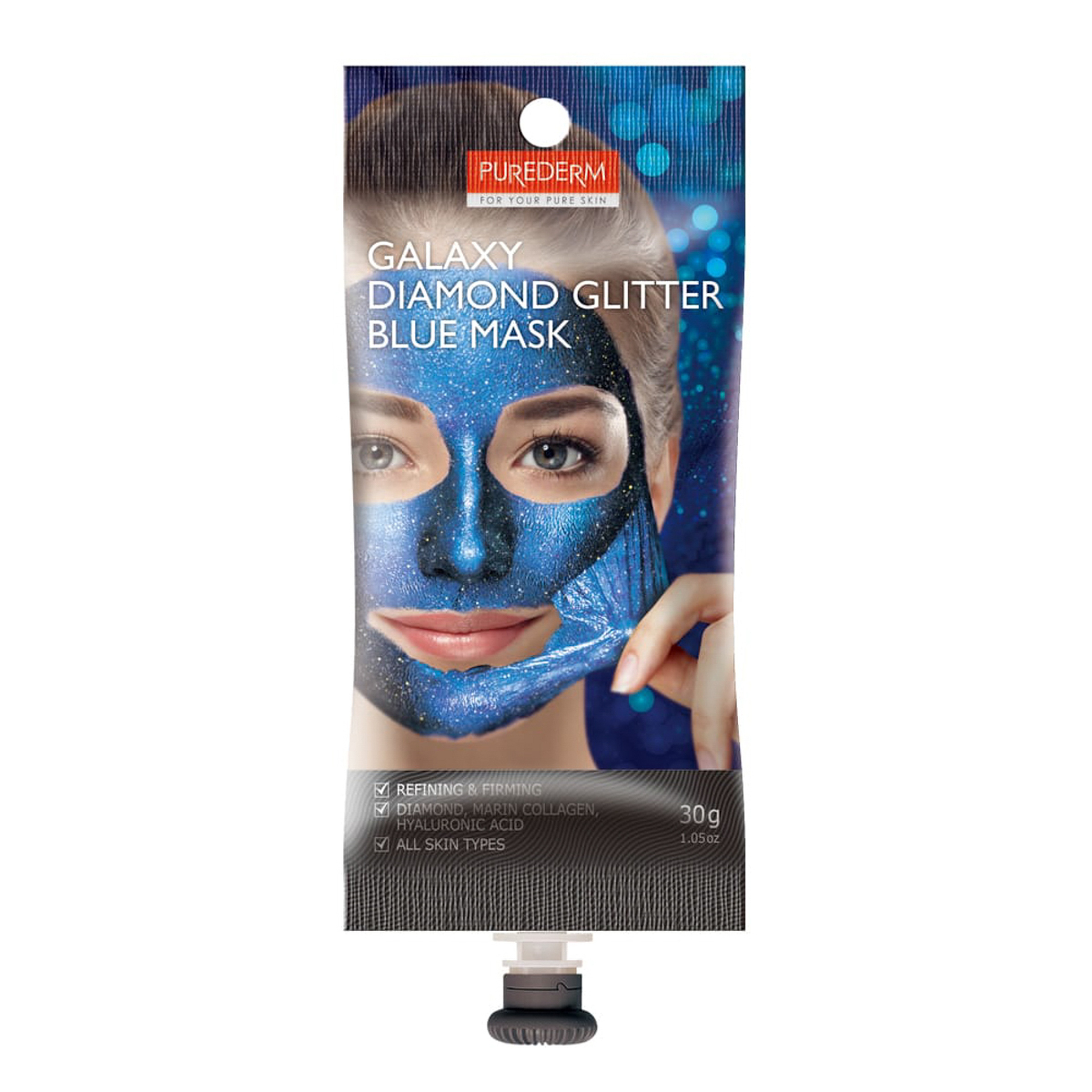 Purederm Galaxy Diamond Glitter Blue Peel-Off Mask 30 Gm