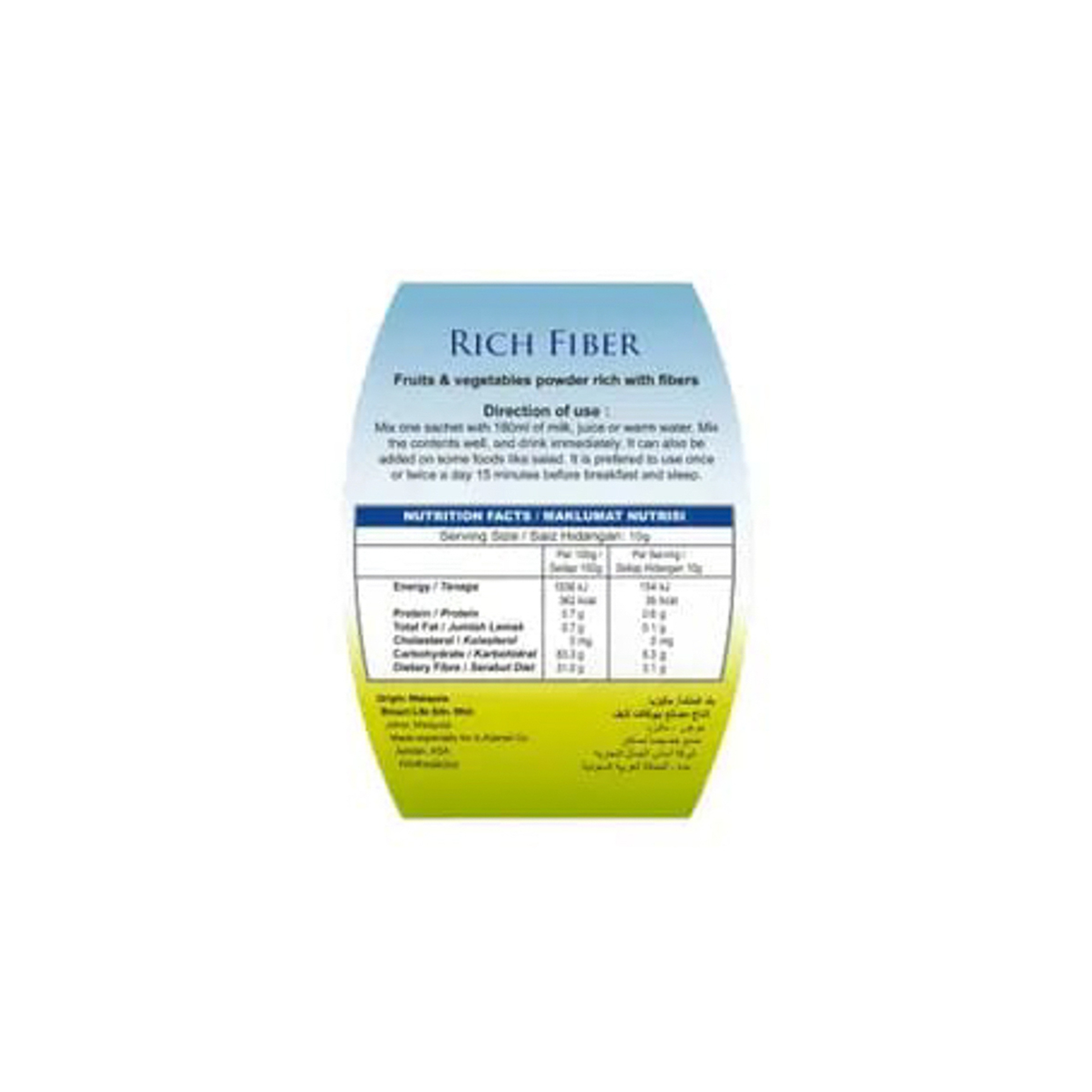 Rich Fiber Sachets