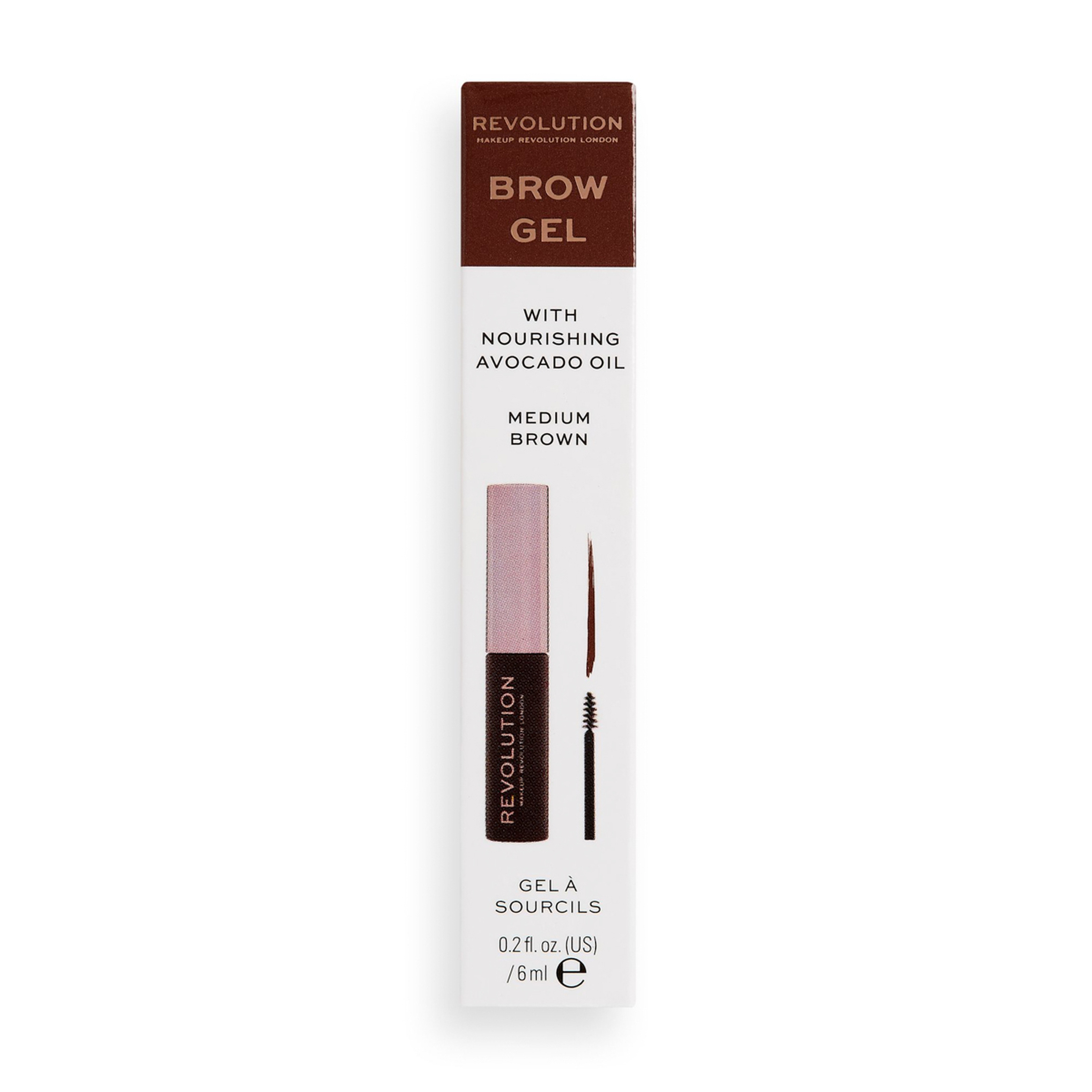 Revolution Brow Gel Medium Brown 6Ml