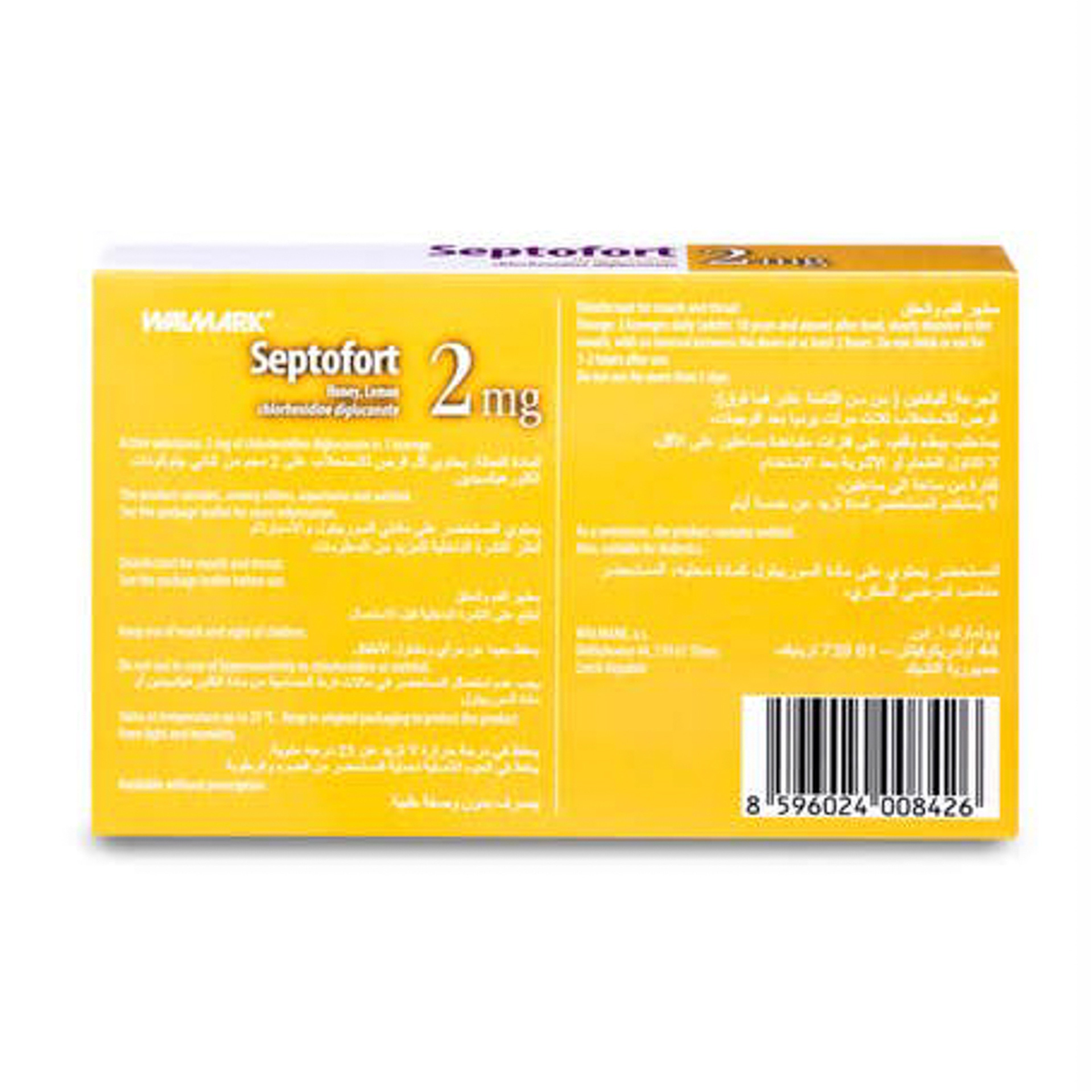 Septofort Lozenges Honey&Lemon 2 Mg 24 Lozenges