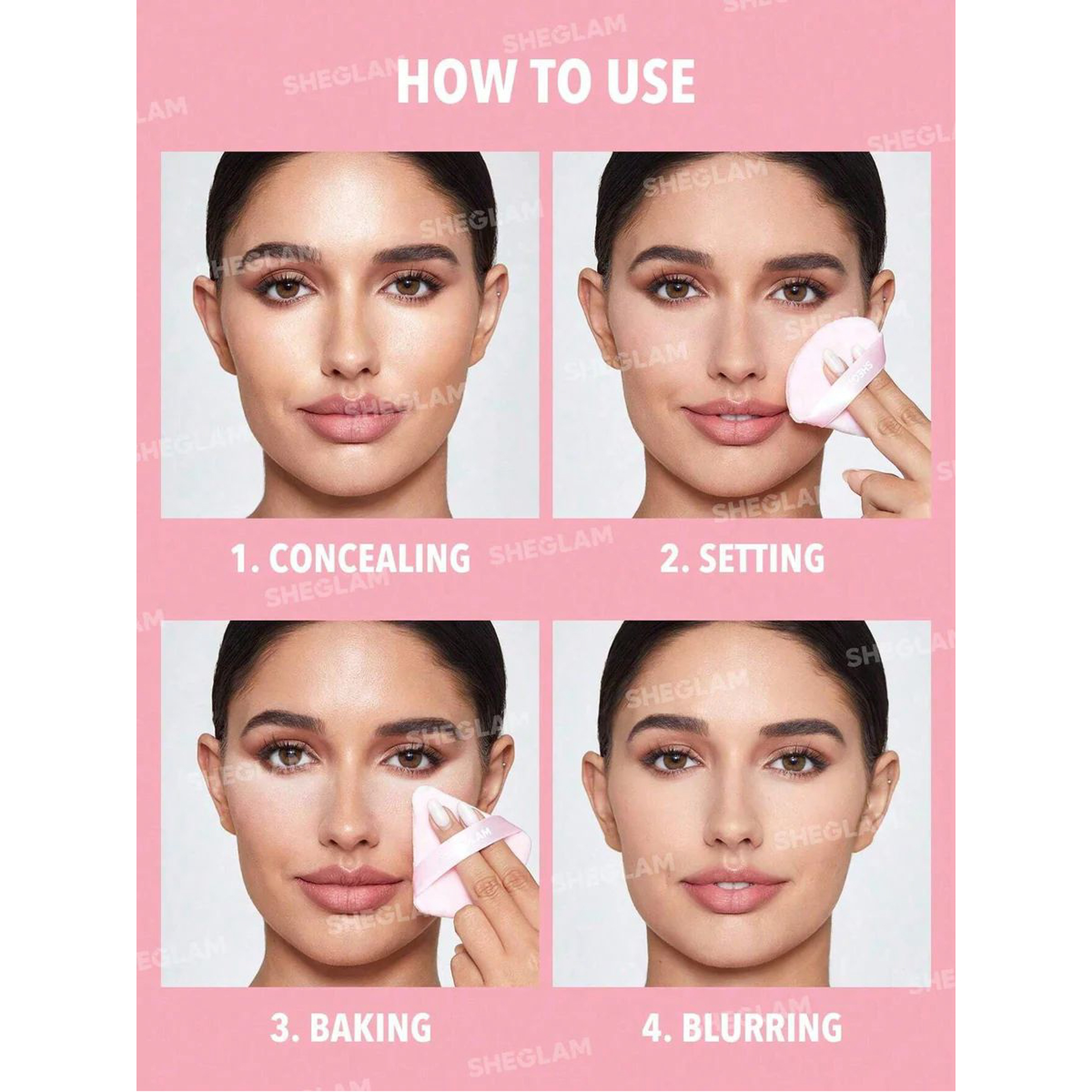 شجلام اسفنجه للميك اب مجموعة 3 حبات