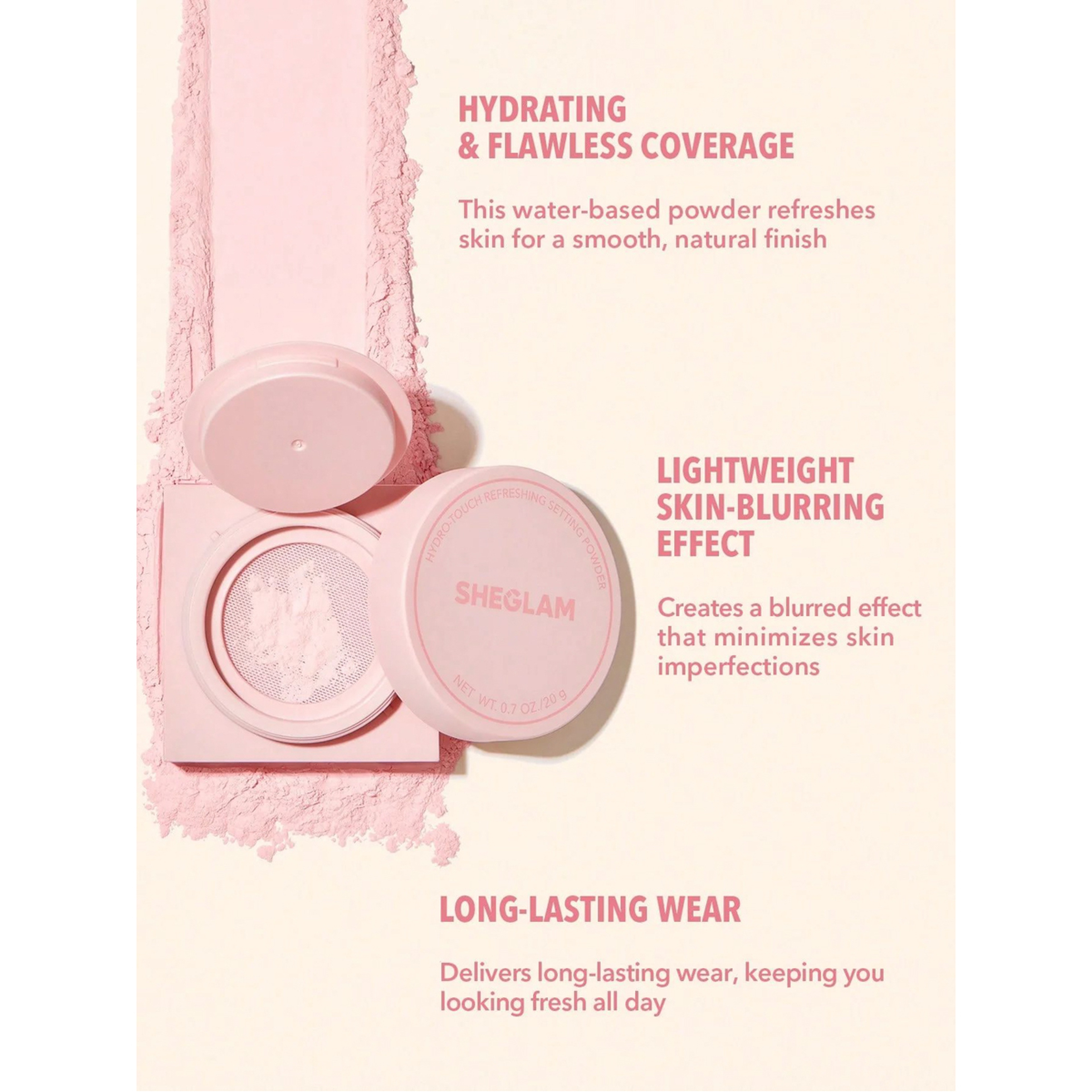 Sheglam Hydro-Touch Refreshing Setting Powder Pink