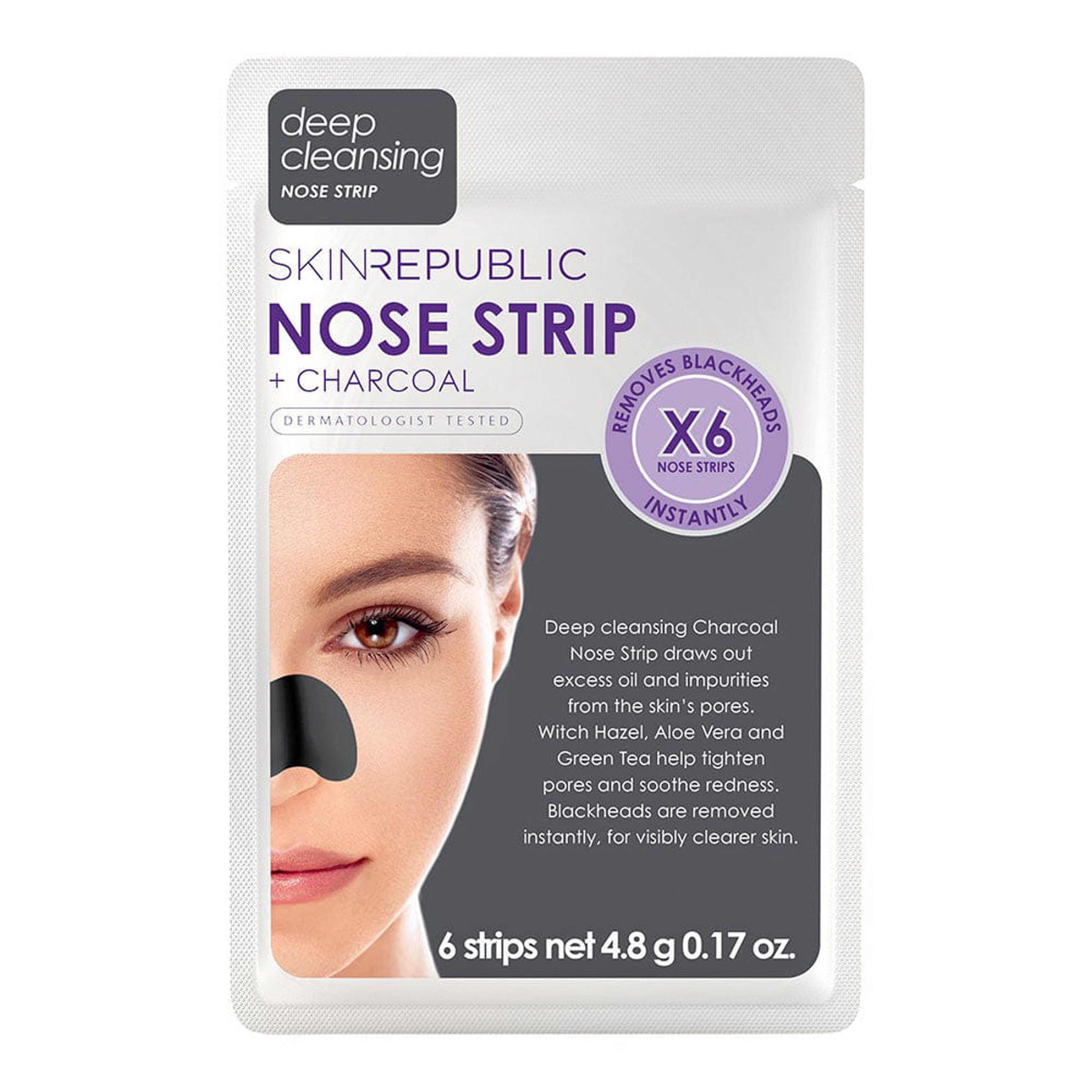 Skin Republic Nose Strips + Charcoal Deep Cleansing (6 Pairs)