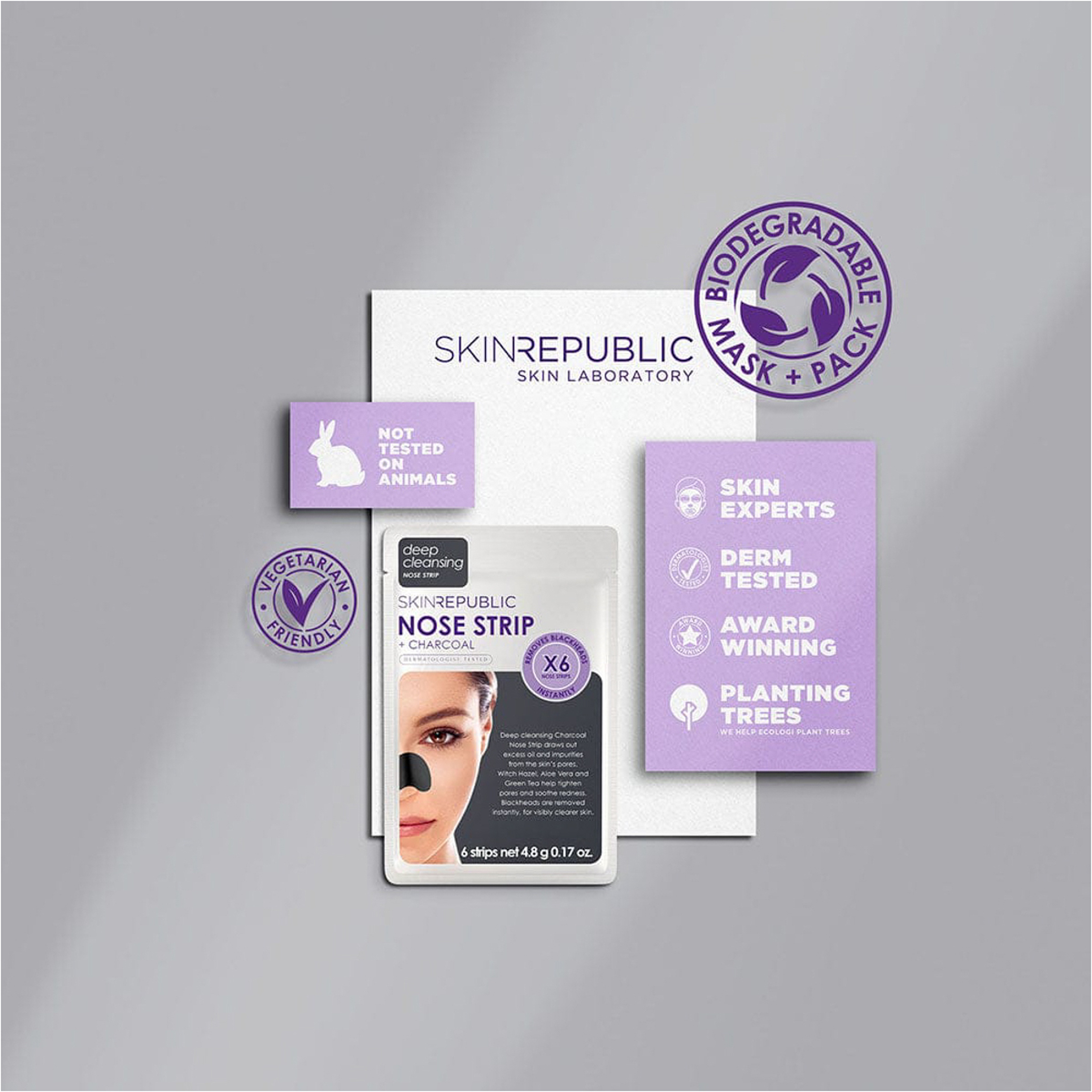 Skin Republic Nose Strips + Charcoal Deep Cleansing (6 Pairs)