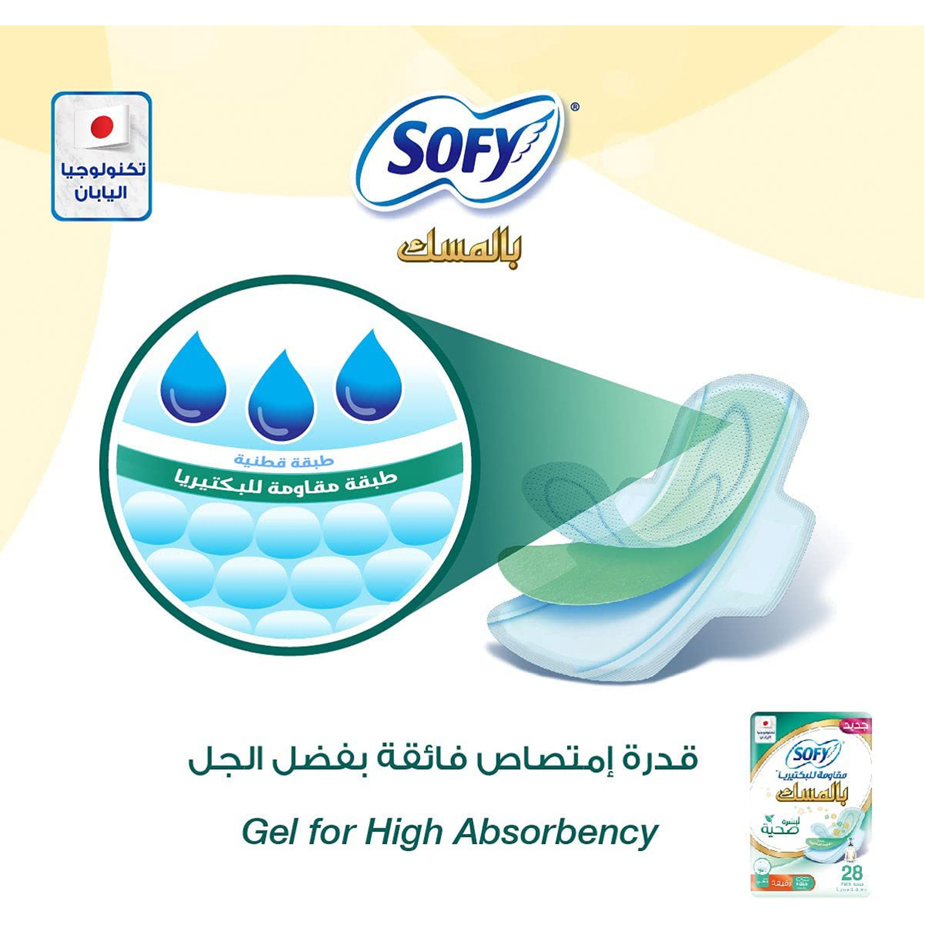 Sofy Anti-Bacterial Musk 28 Large Pads 29 Cm