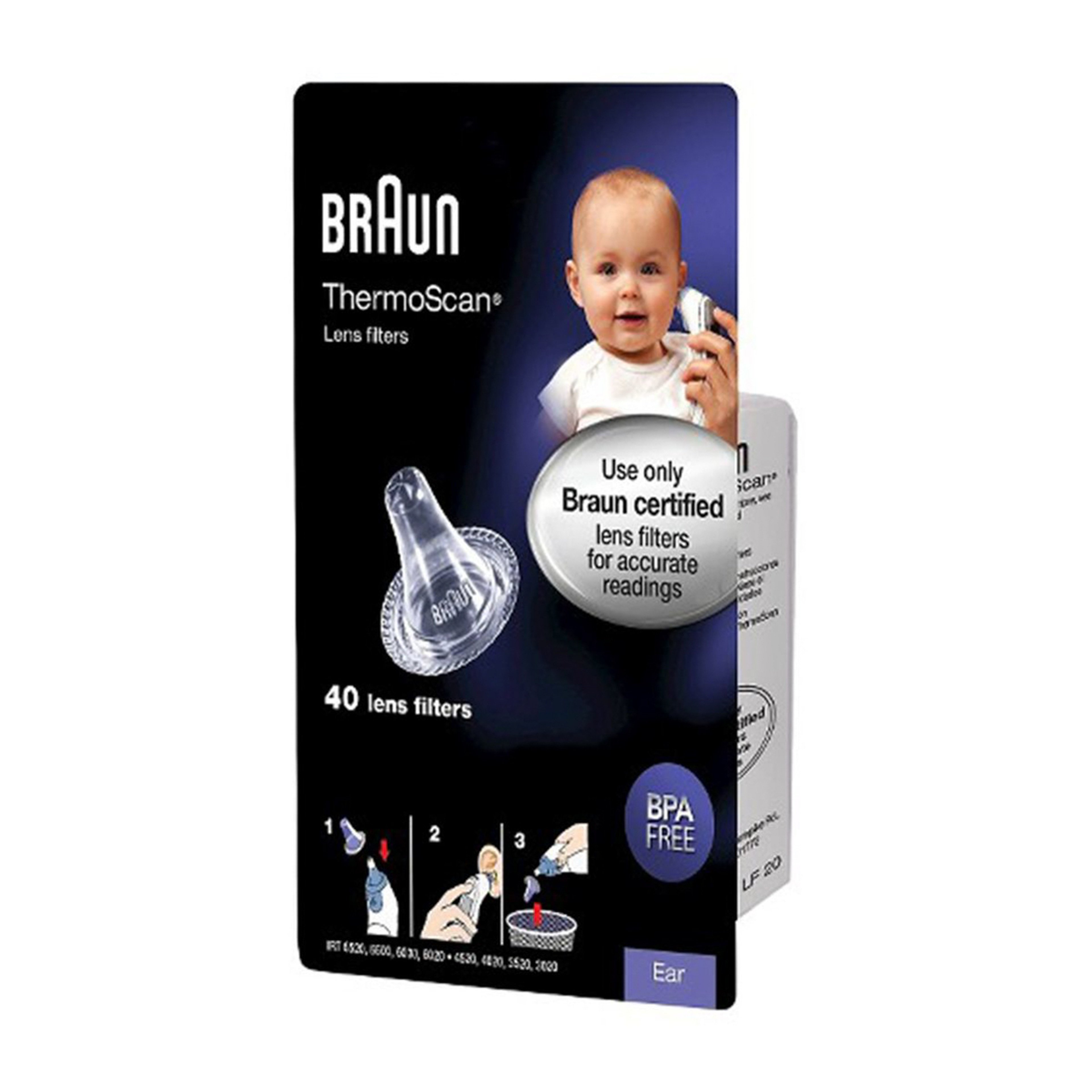 عدسة للأذن لجهاز قياس درجة الحرارة ثيرموسكان 40 قطعة