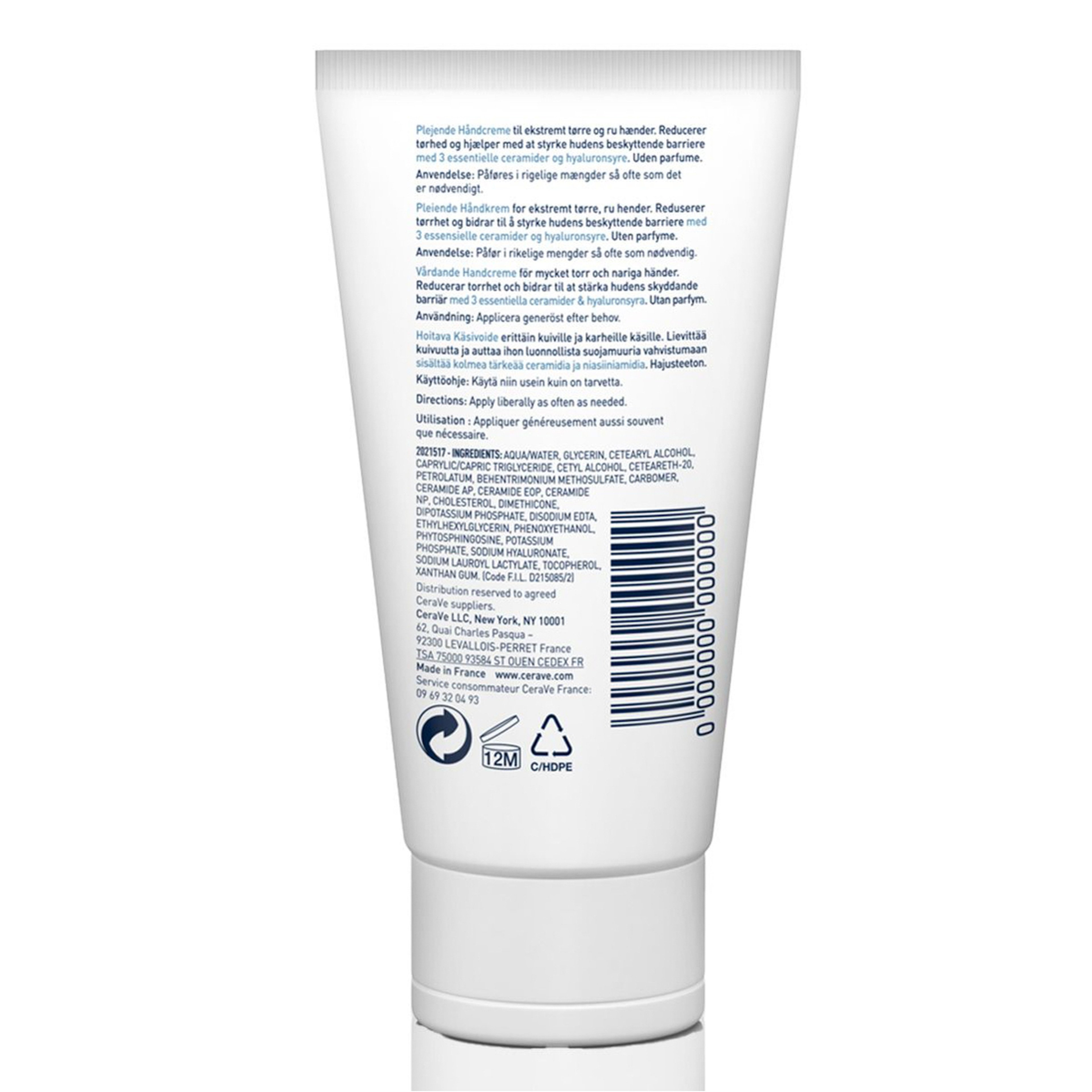 Therapeutic Hand Cream For Dry Cracked Hands With Hyaluronic Acid 50Ml
