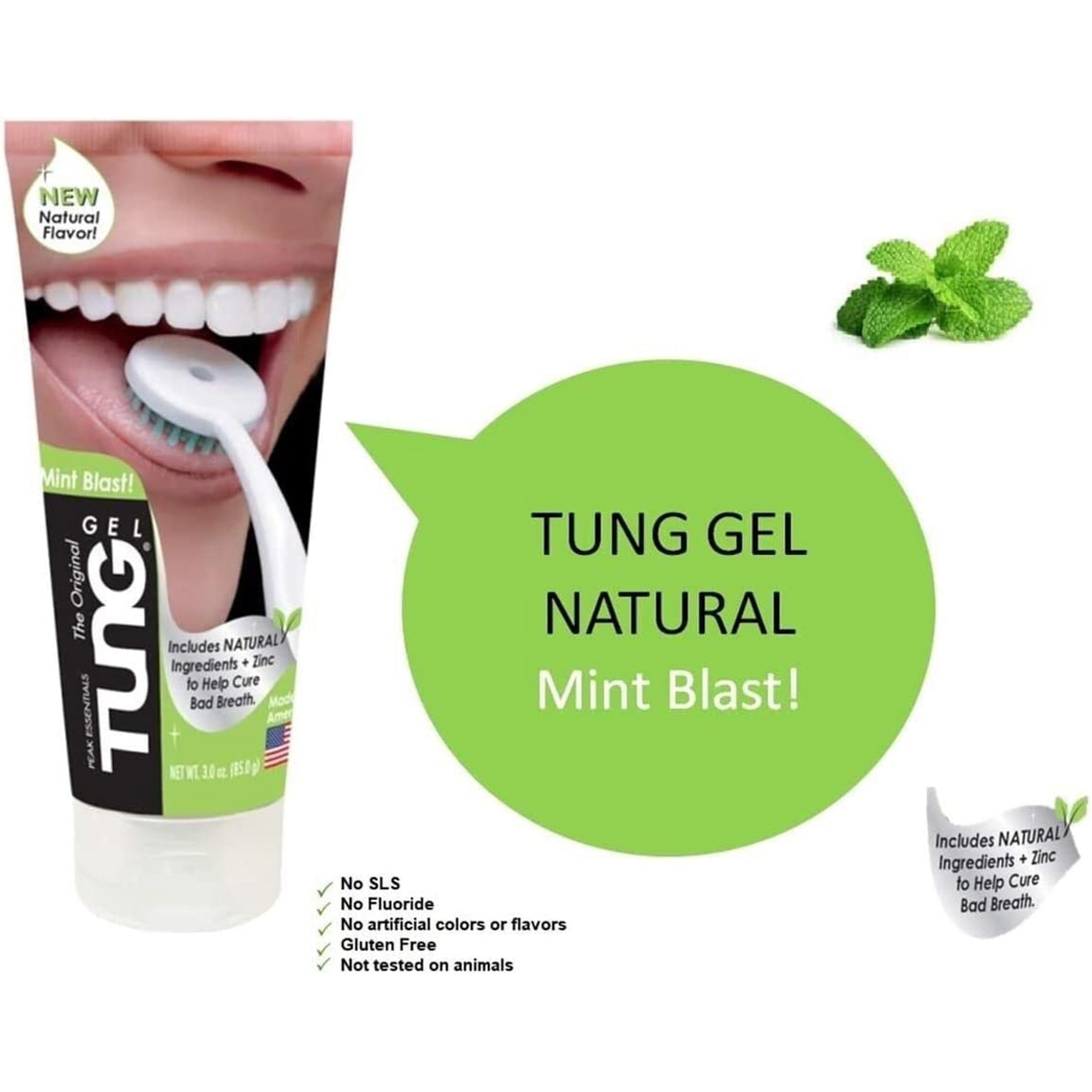 Tung Natural Tongue Gel, With Mint, Reduces Bad Breath - 85 Gm
