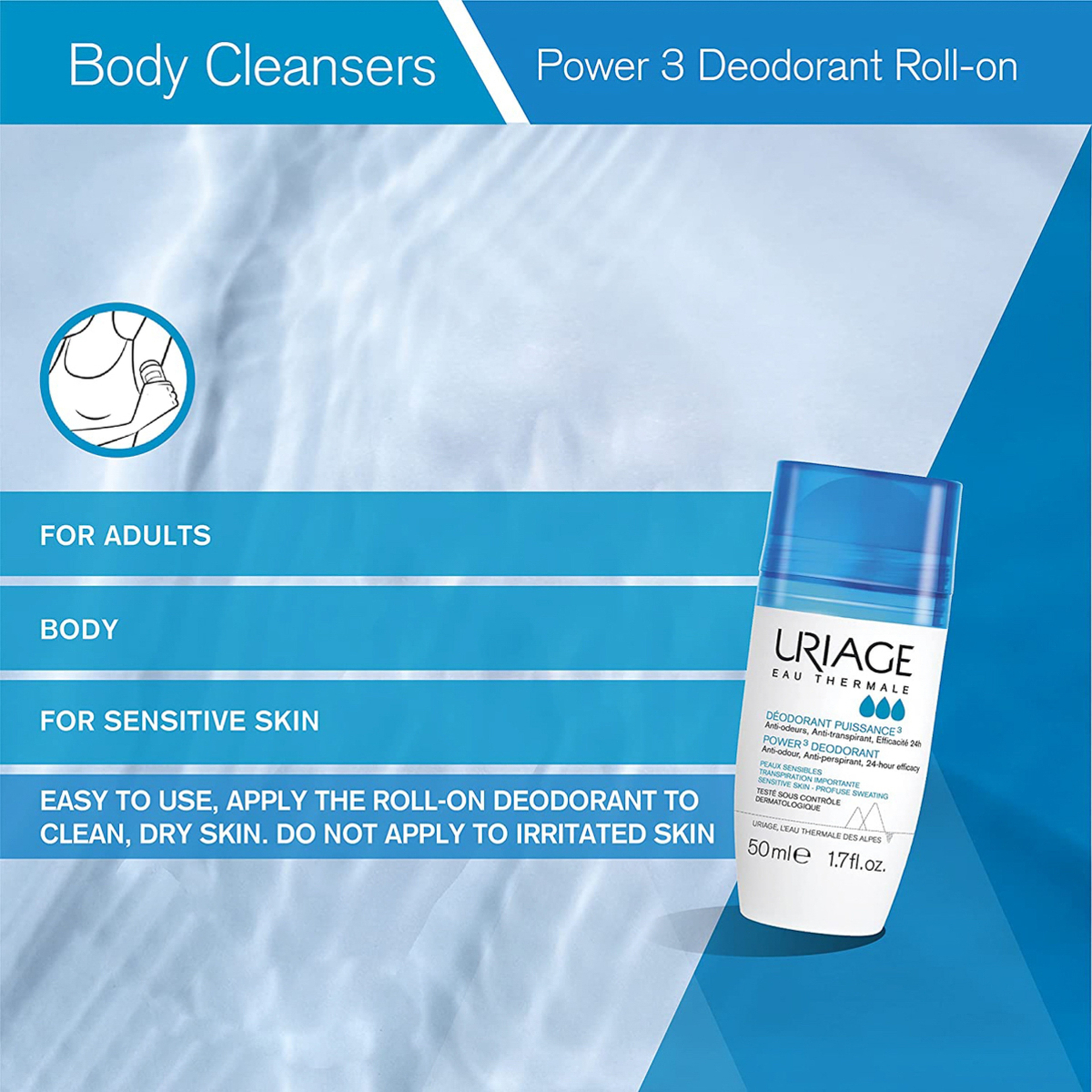 Uriage Deodorant Puissance Roll-On Heavy Sweating