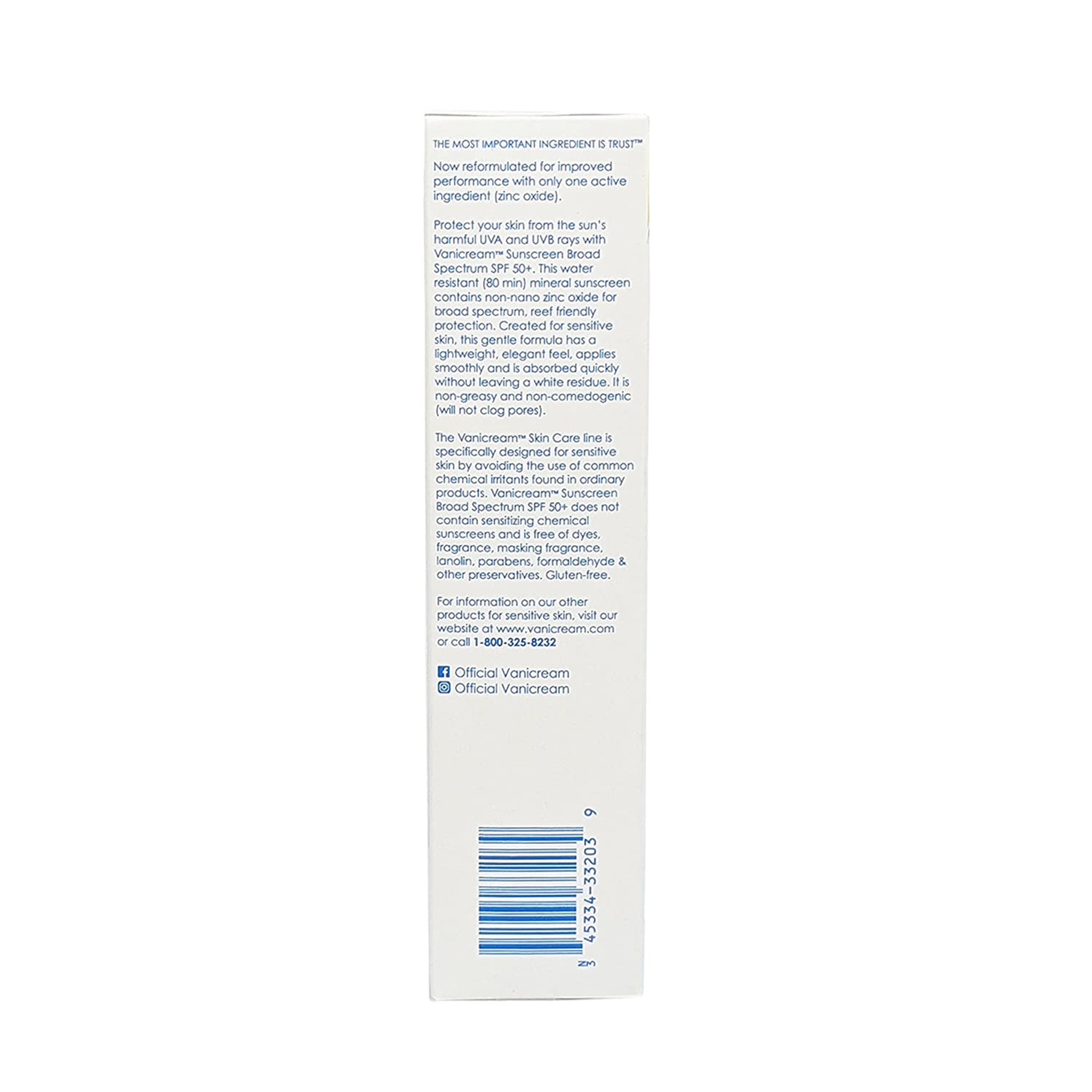 Vanicream Sunscreen Broad Spectrum Spf 50+ 88 Ml