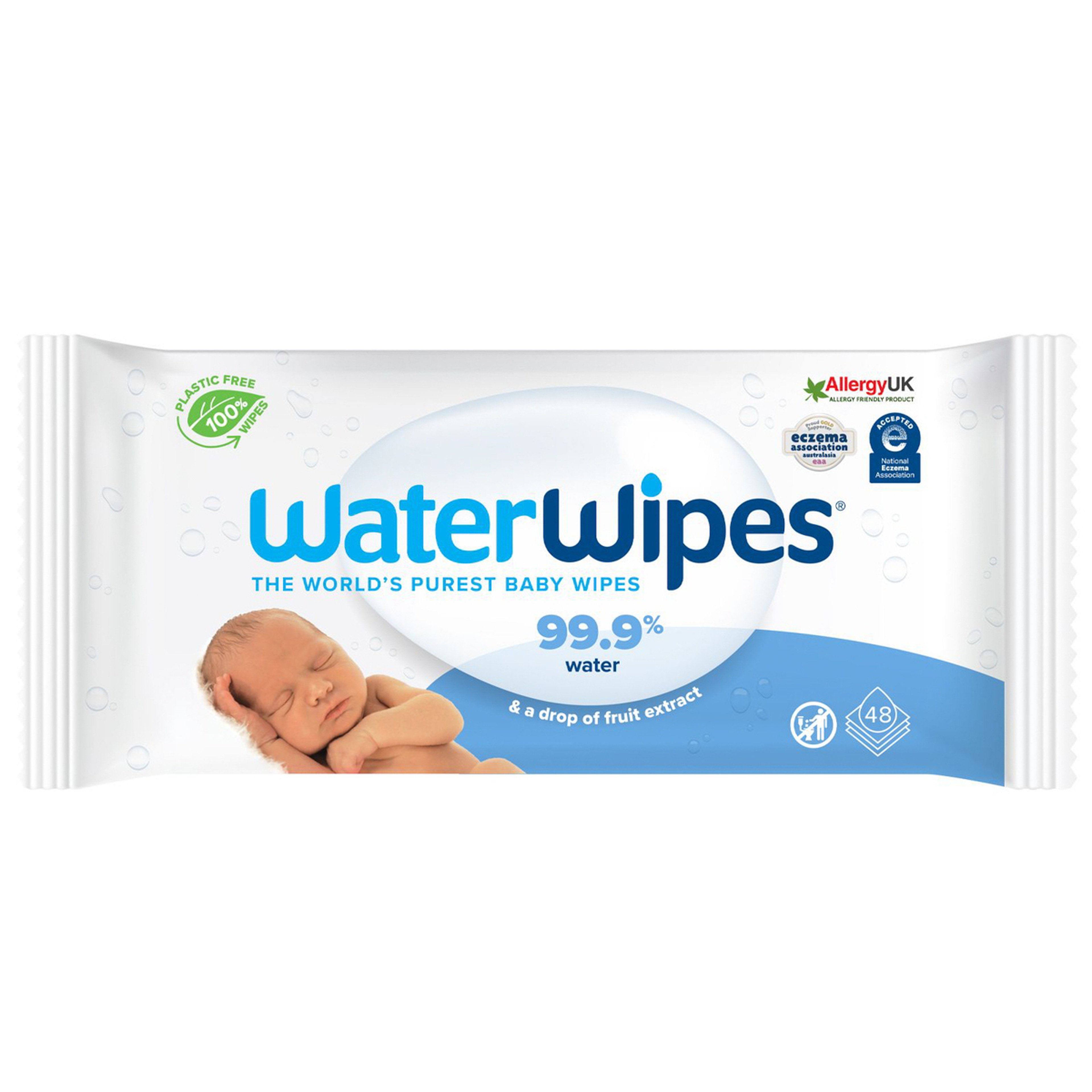 Waterwipes Original Wipes, Plastic Free, 48 Wipes