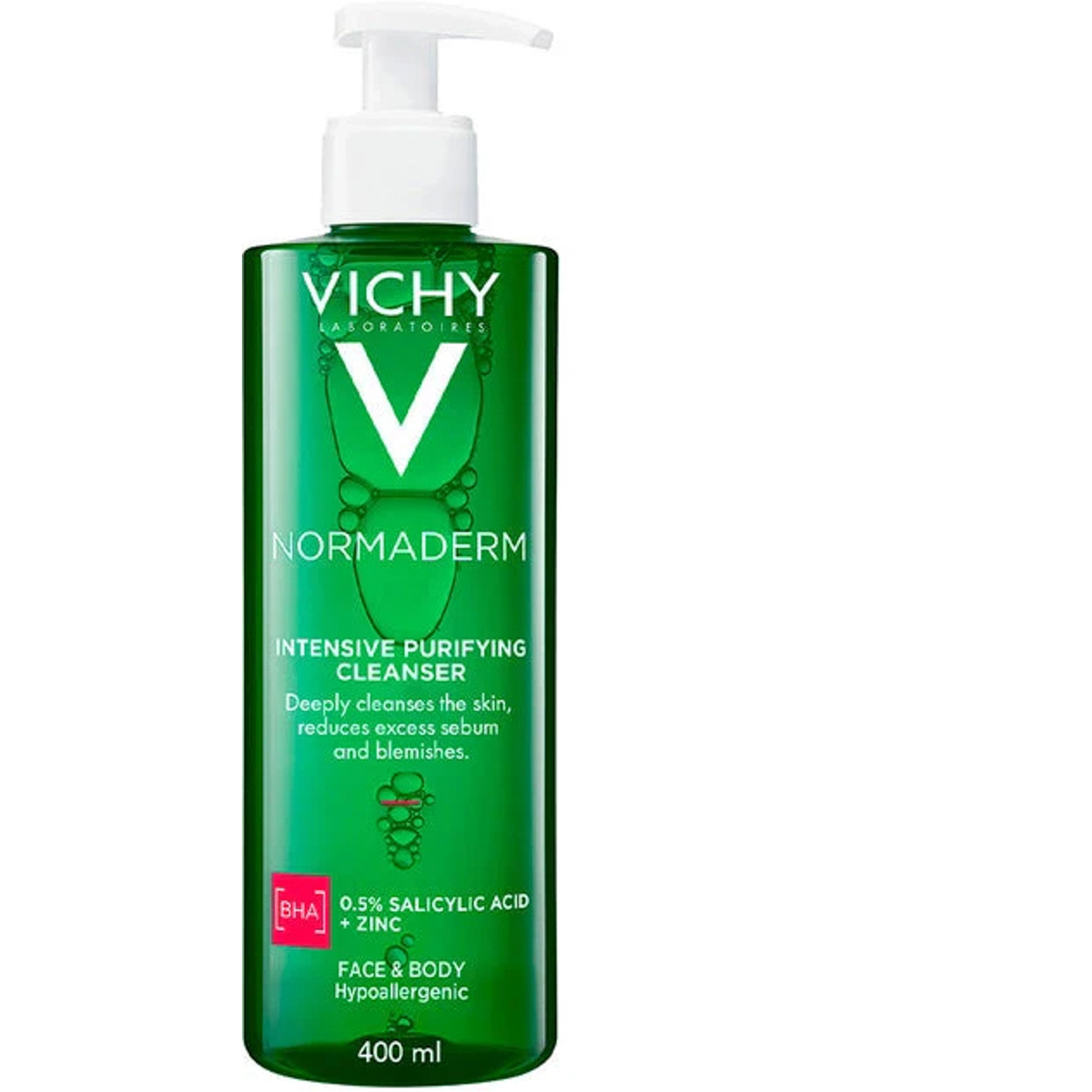 Vichy Normaderm Phytosolution Face Cleansing Gel For Oily/Acne-Prone Skin With Salicylic Acid 400Ml