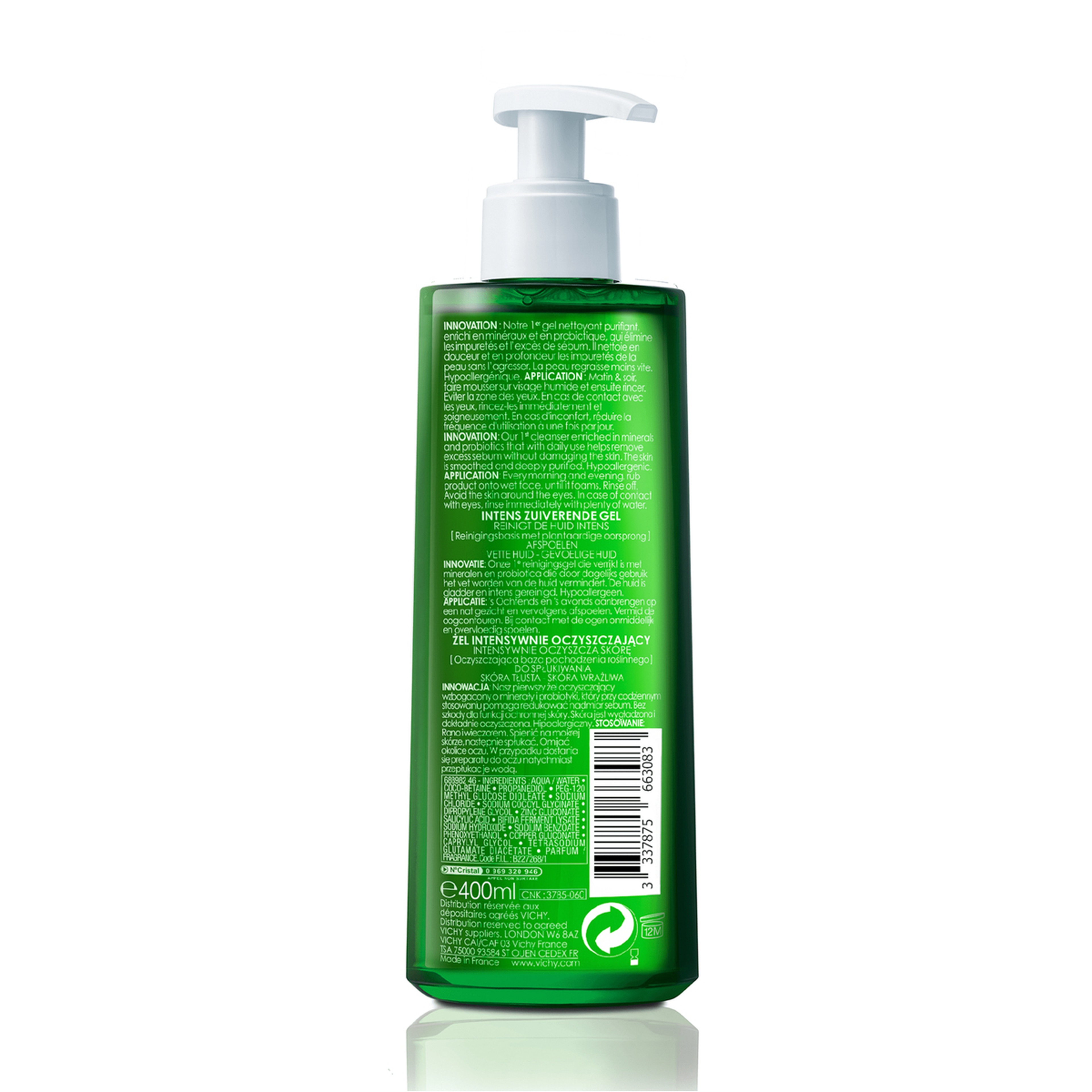 Vichy Normaderm Phytosolution Face Cleansing Gel For Oily/Acne-Prone Skin With Salicylic Acid 400Ml