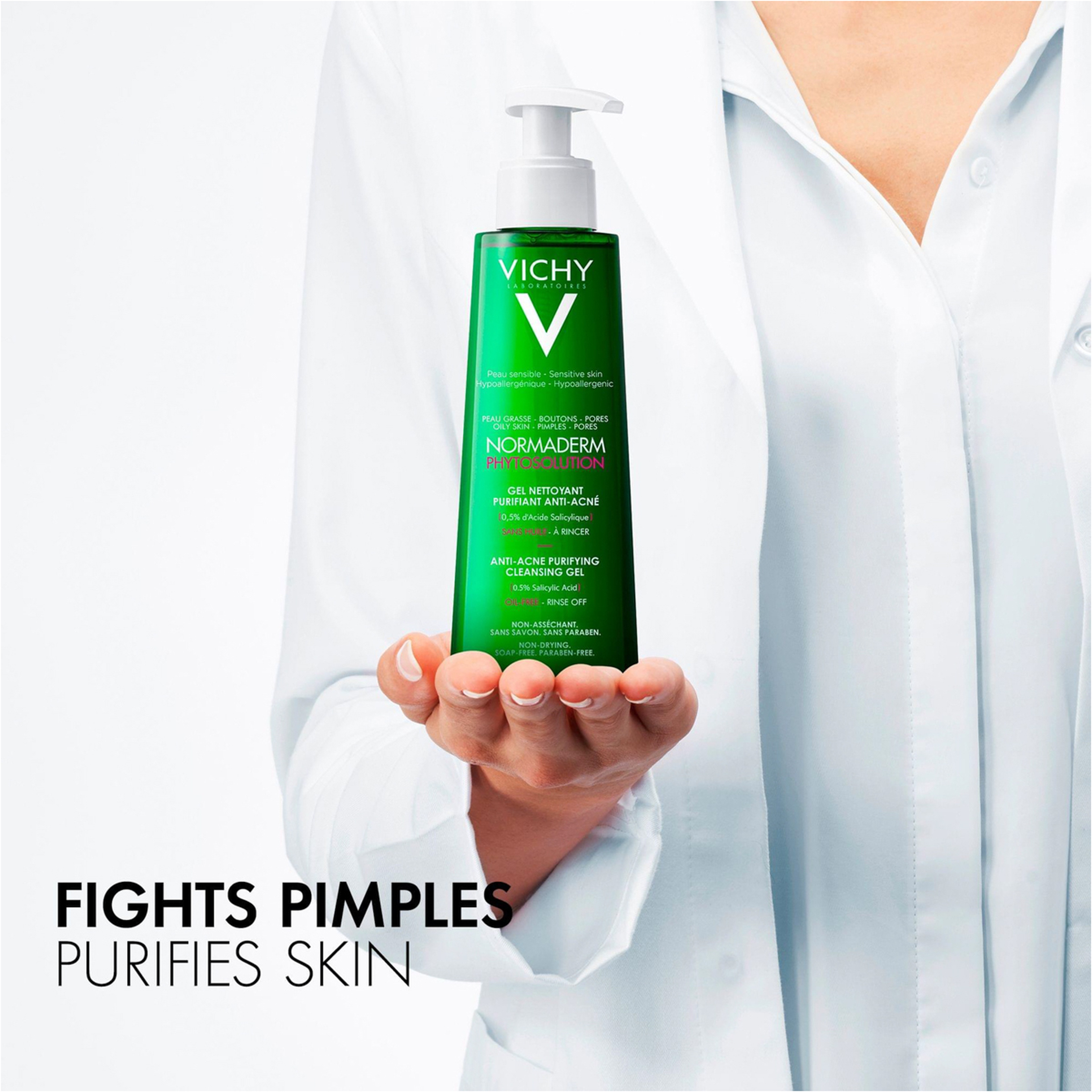 Vichy Normaderm Phytosolution Face Cleansing Gel For Oily/Acne-Prone Skin With Salicylic Acid 400Ml