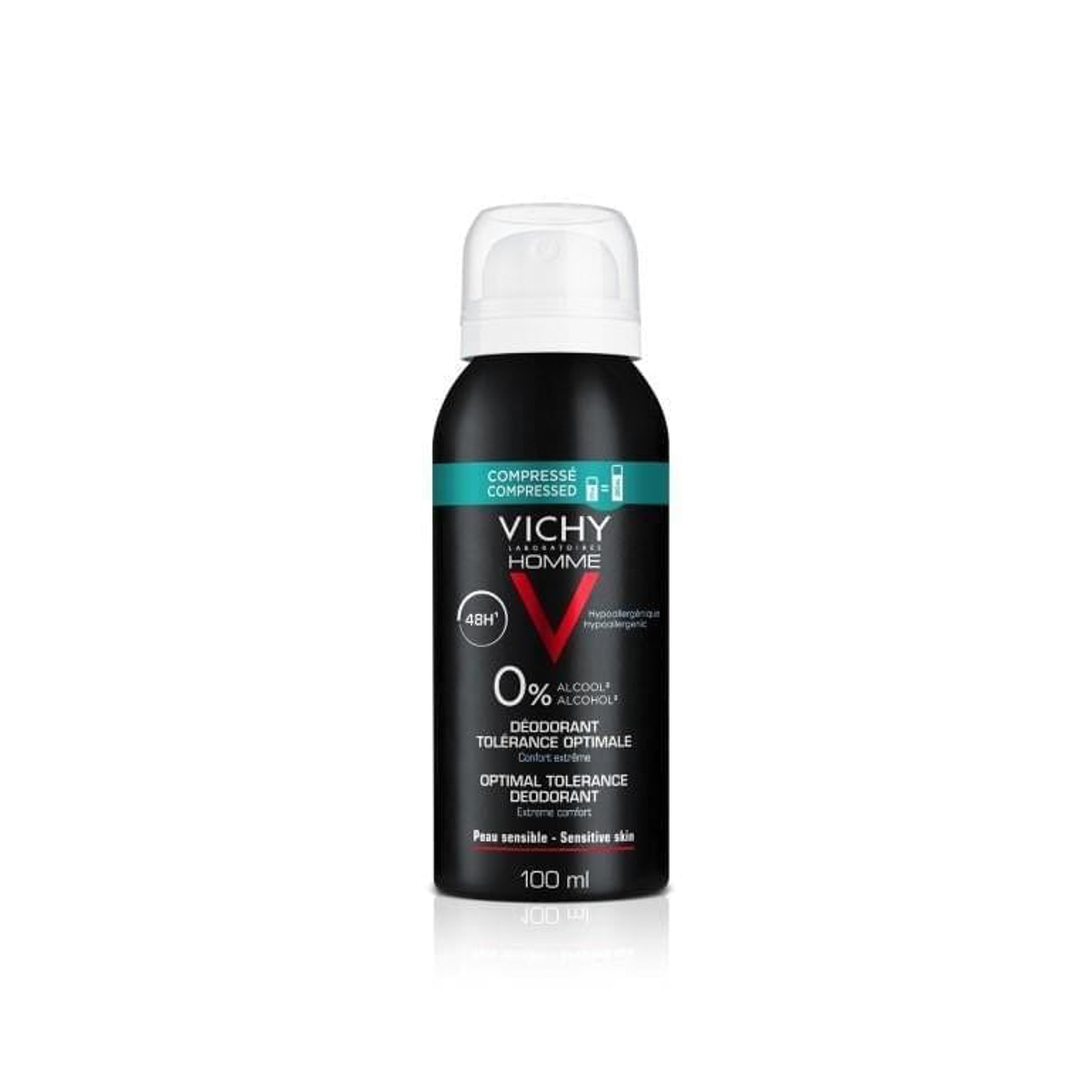 Vichy Homme 48 Hour Anti-Perspirant Optimal Tolerance Deodorant Spray For Men 100Ml
