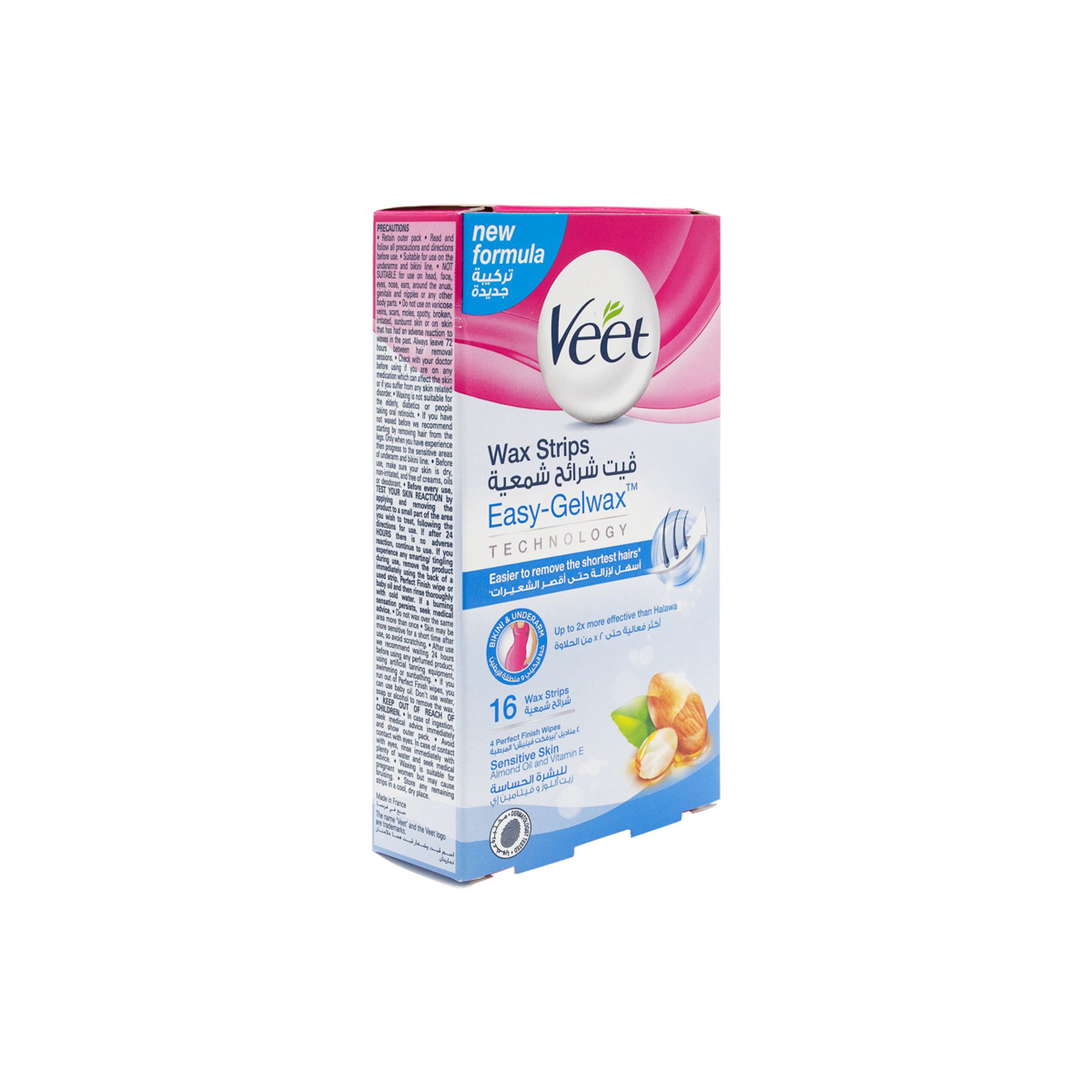 شرائط الشمع تحت الإبط والبكيني 16 قطعة