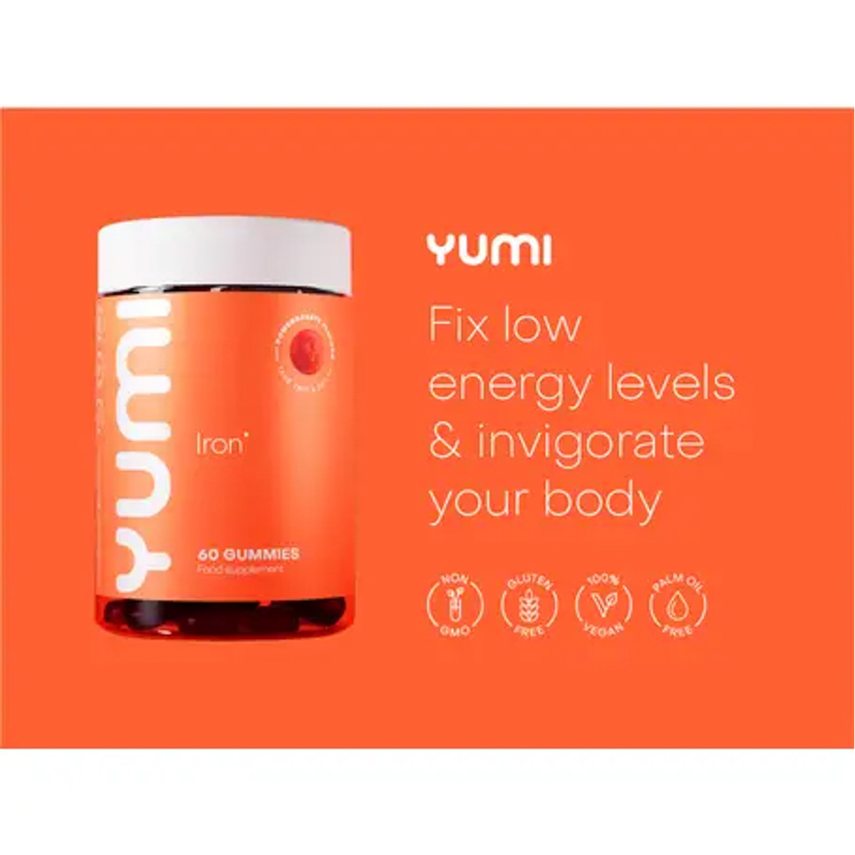 Yumi Nutrition Iron 60 Pomegranate Gummies | Whites