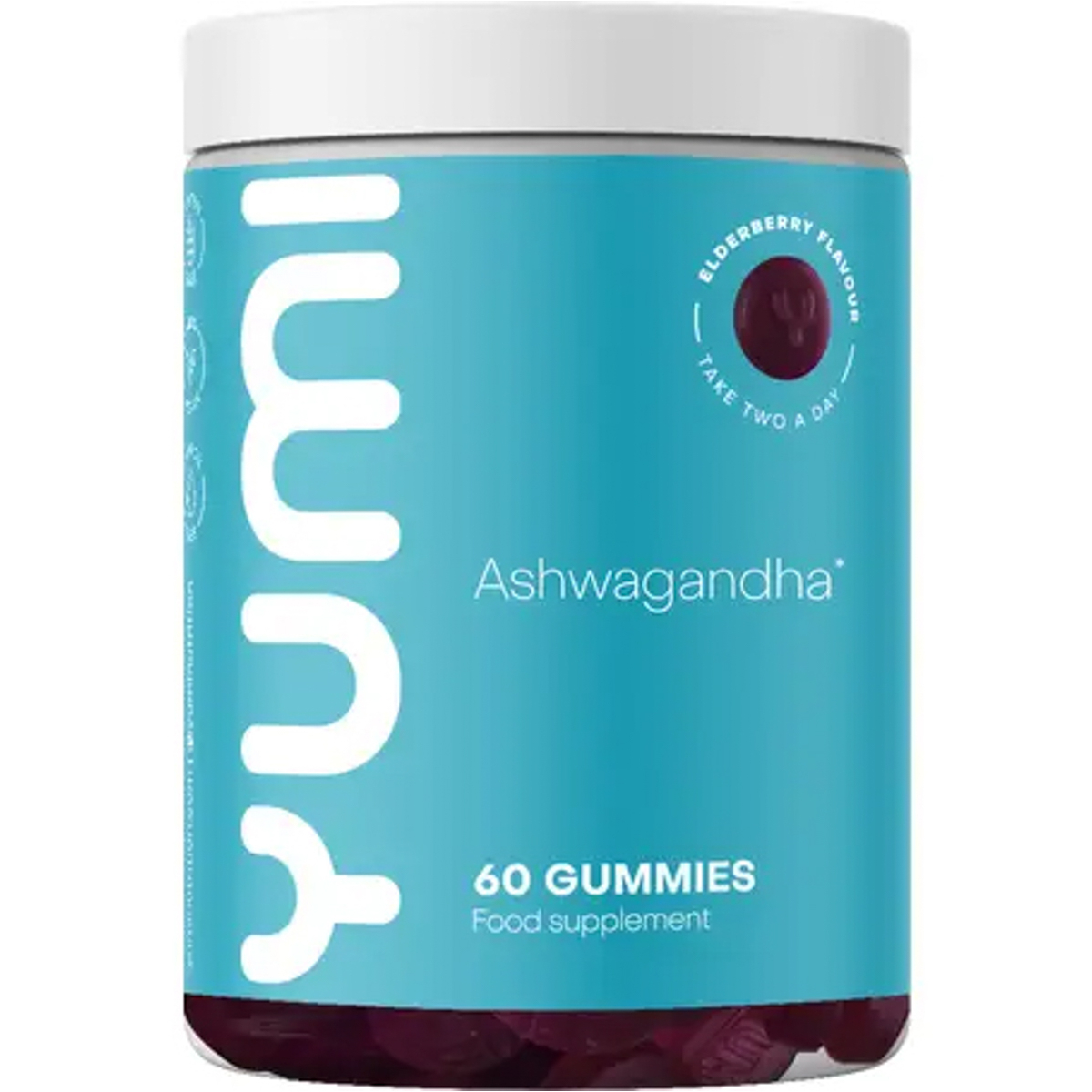 Yumi Nutrition Ashwagandha 600 Mg 60 Elderberry Gummies | Whites