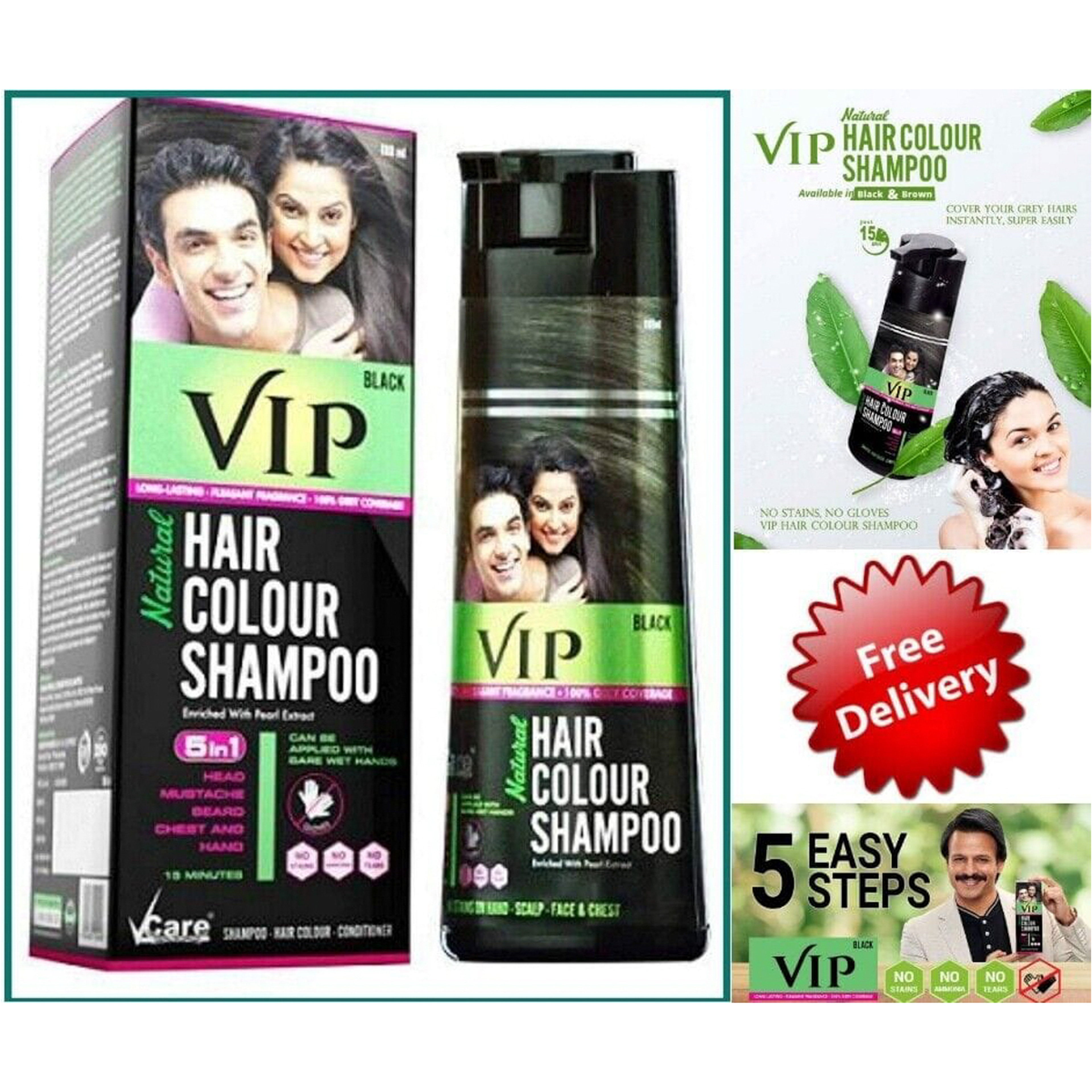 Vip Hair Colour Shampoo-180Ml