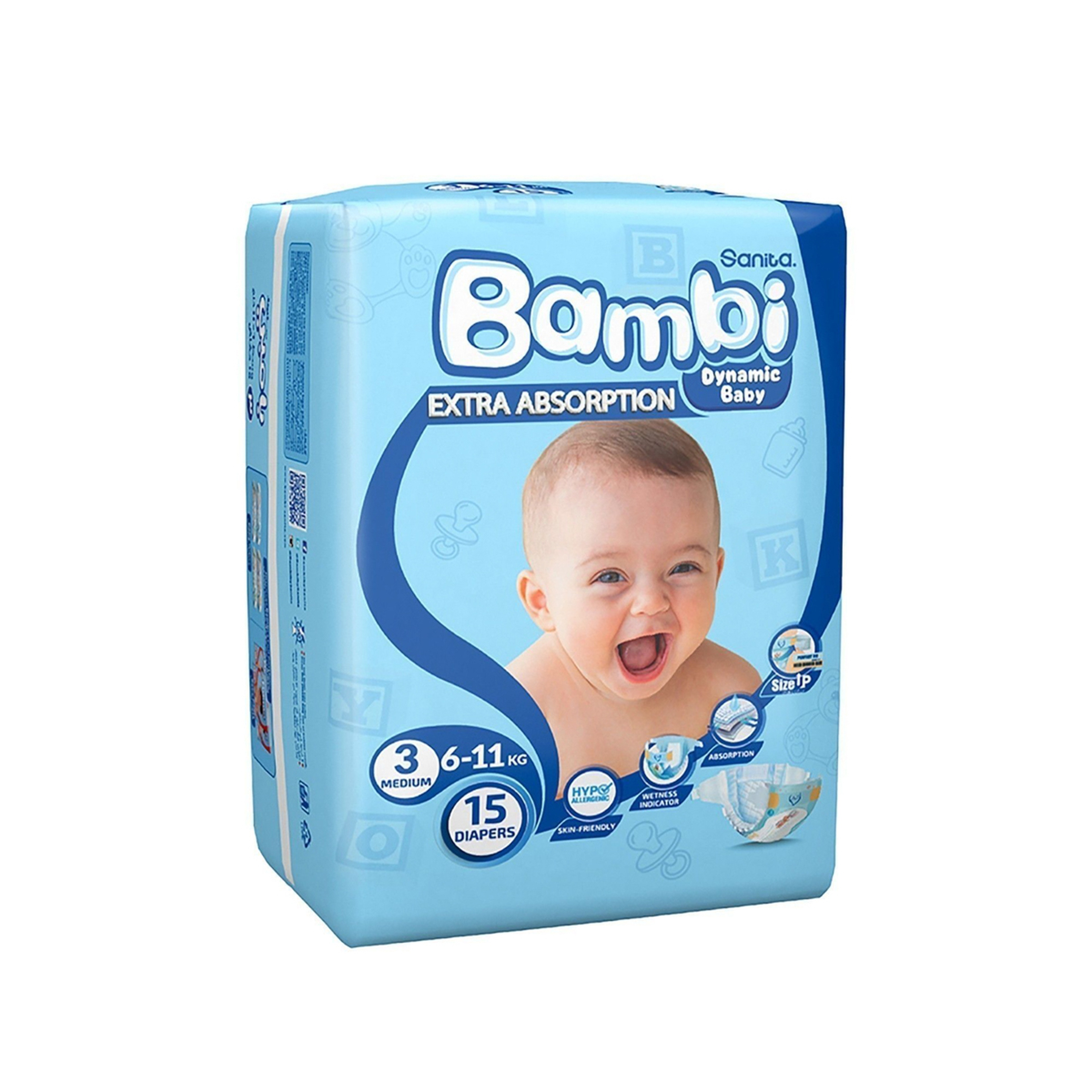 بامبي حفاضات أطفال حجم متوسط مقاس3