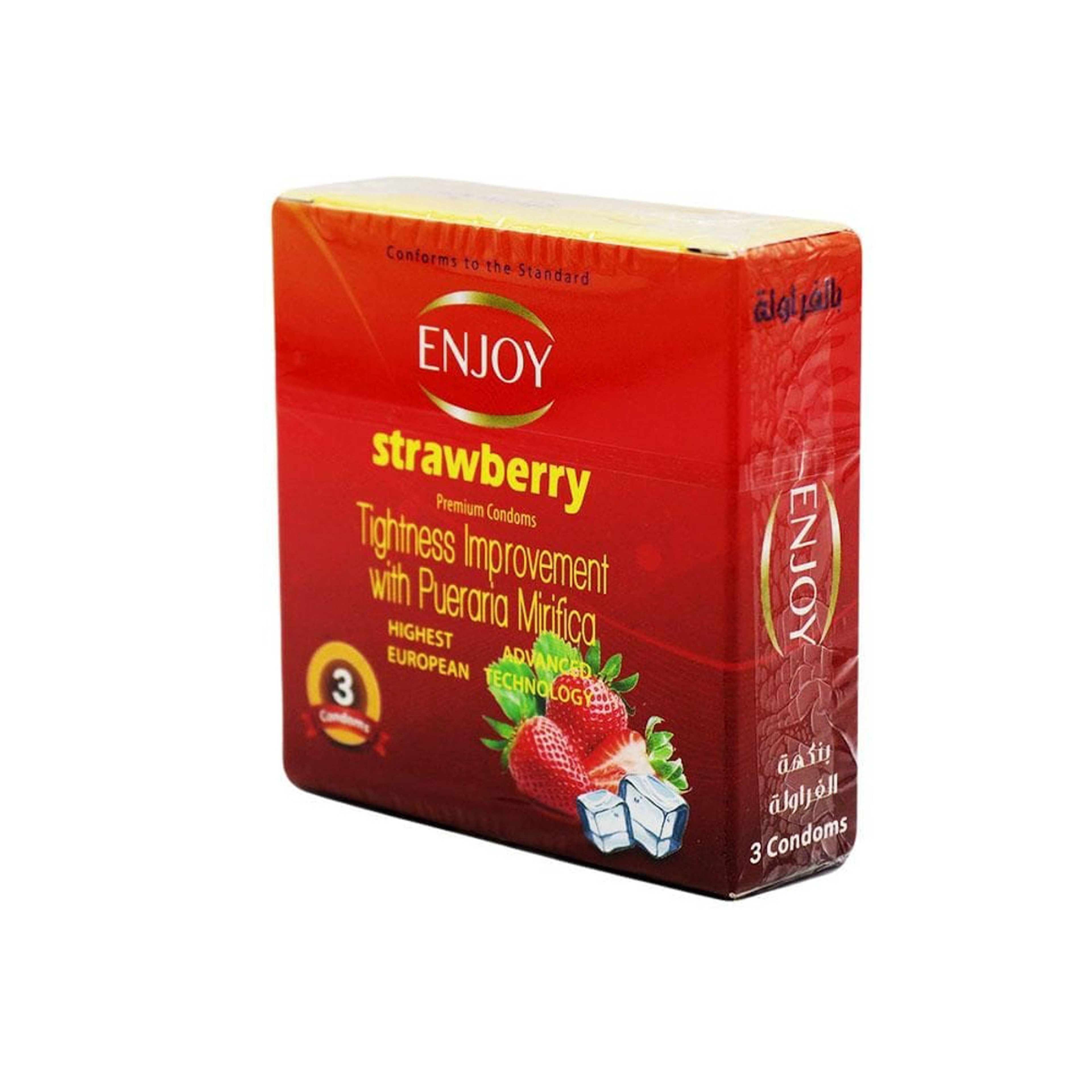 Enjoy Strawberry Premium Condoms 3Pcs