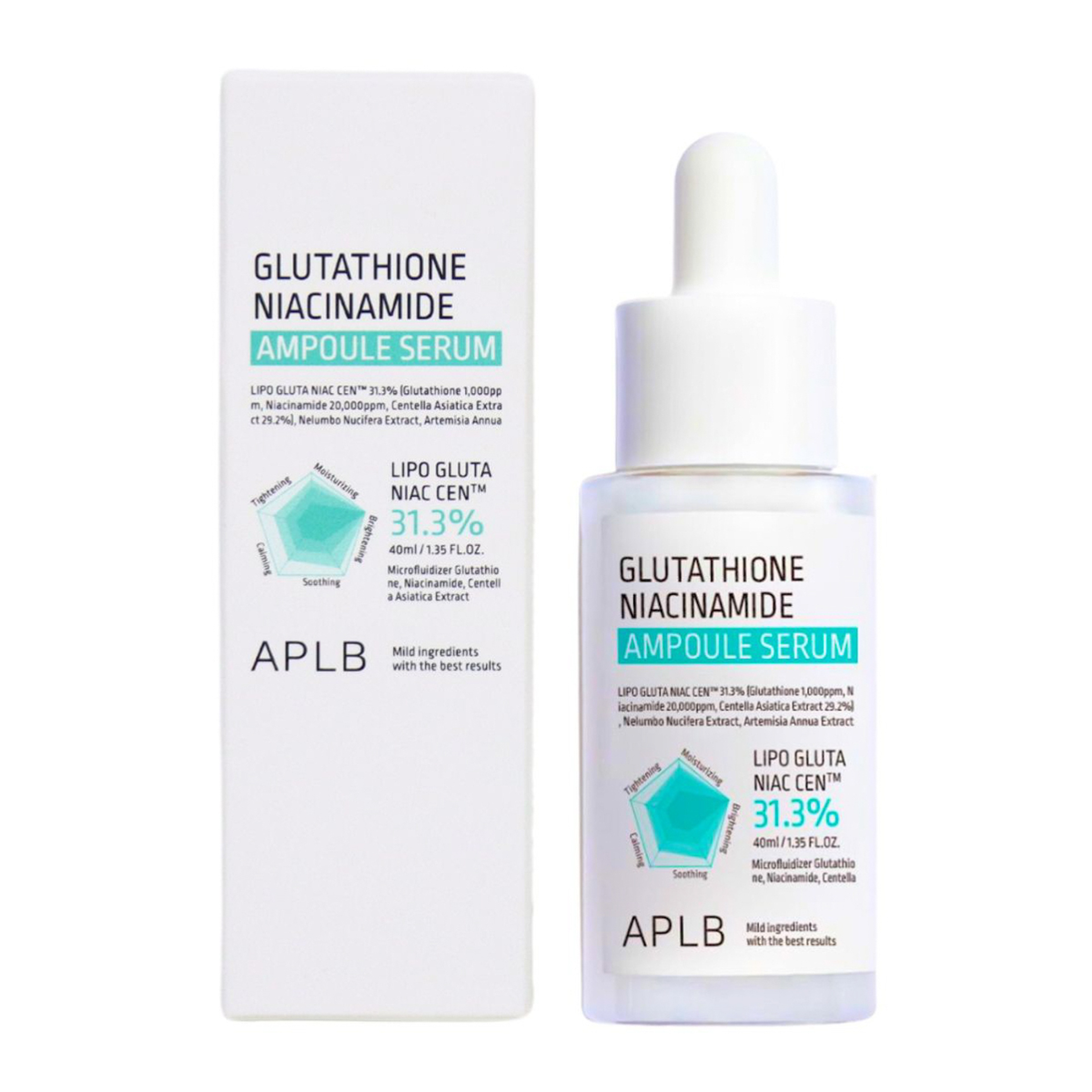 Aplb Glutathione & Niacinamide Brightening Ampoule Serum 40 ml