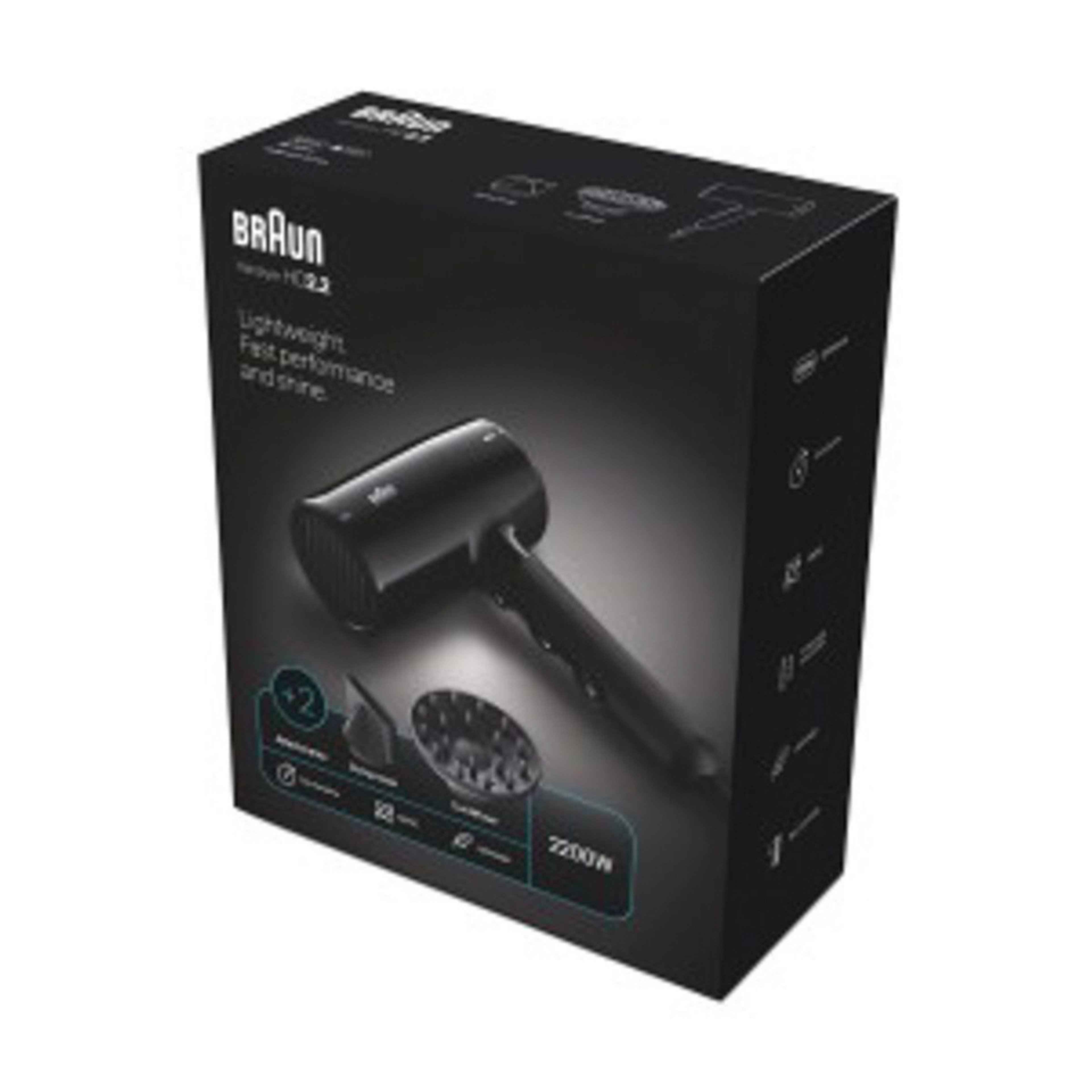 Braun Hair Dryer Hd225 Ionic Blk