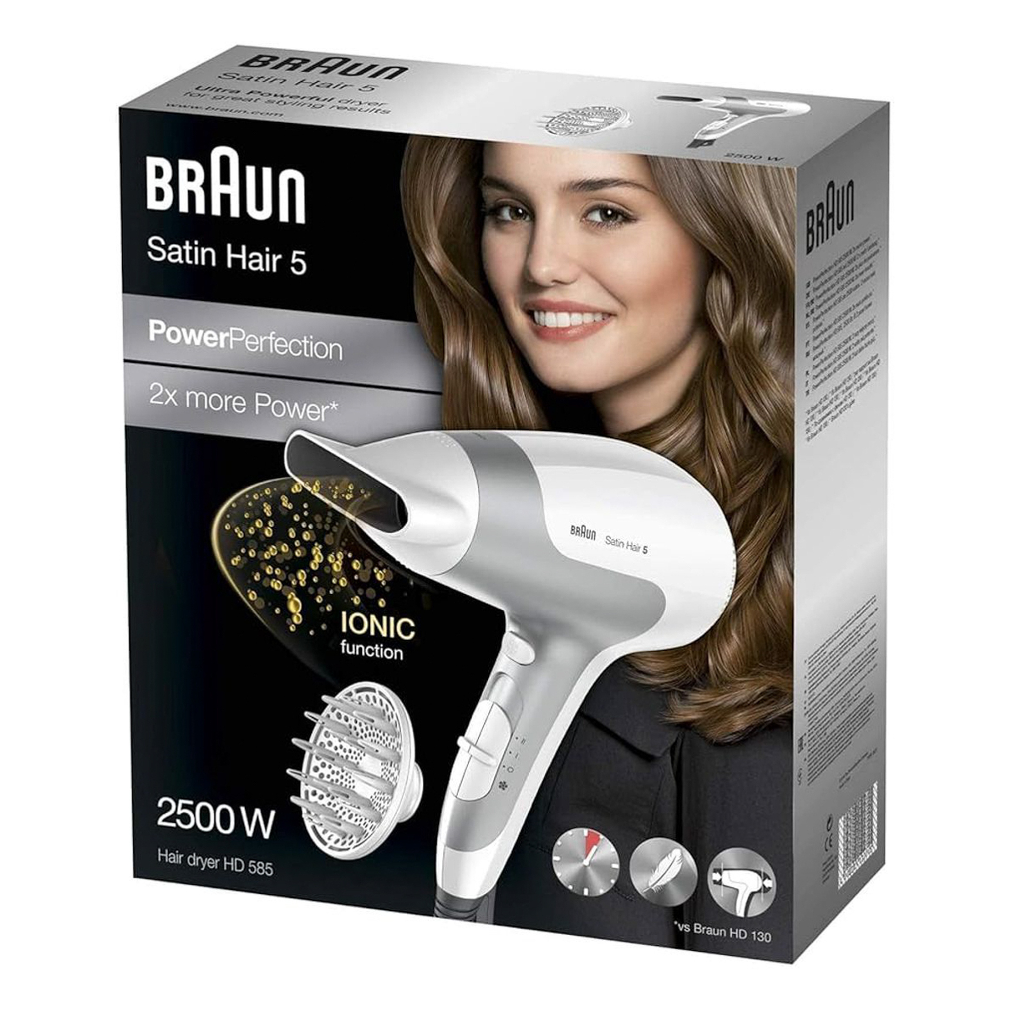 Braun Hair Dryer Hd585 Ionic White