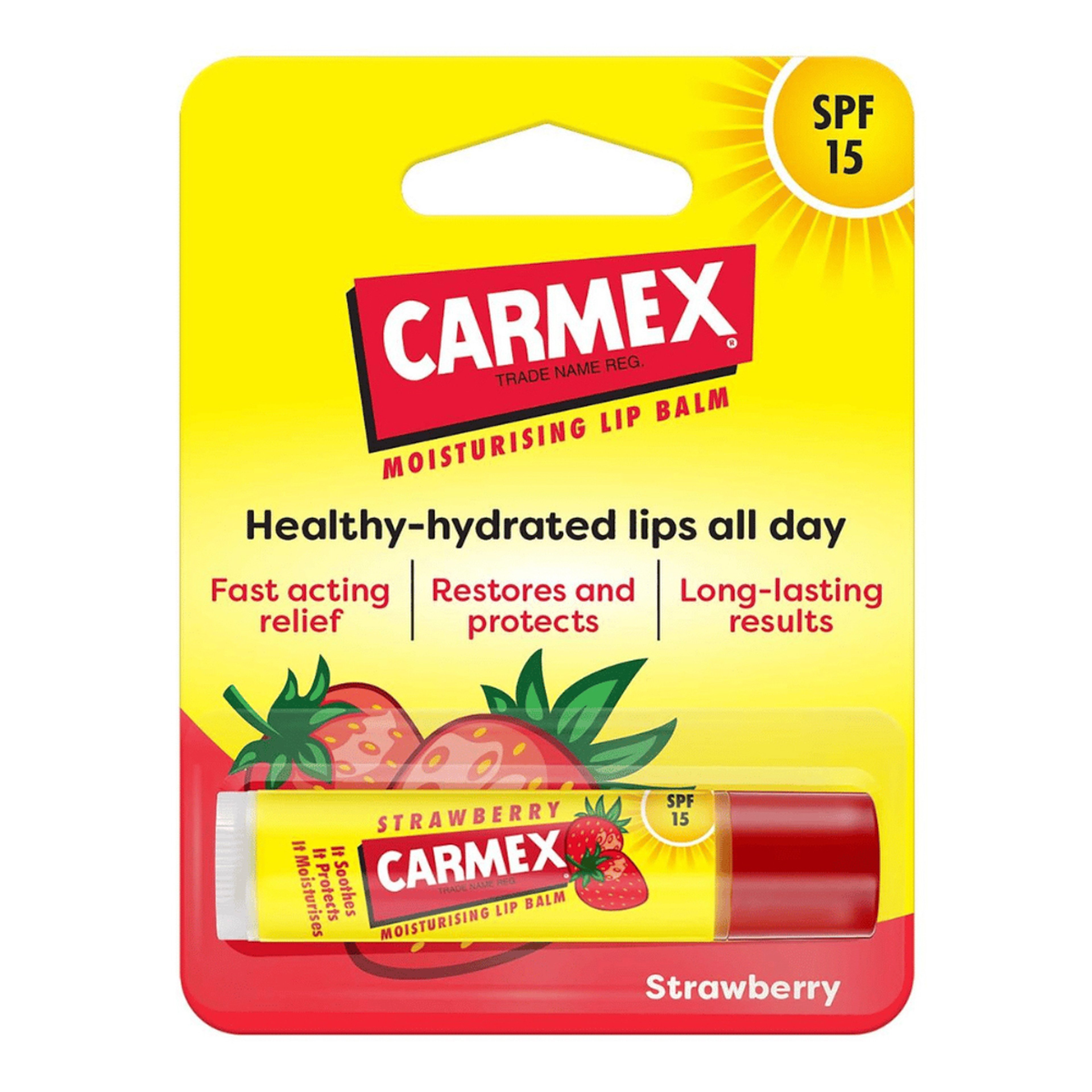 كارمكس بالفراولة  مع معامل حماية من الشمس 15 ستيك شفاه  4.25 جم