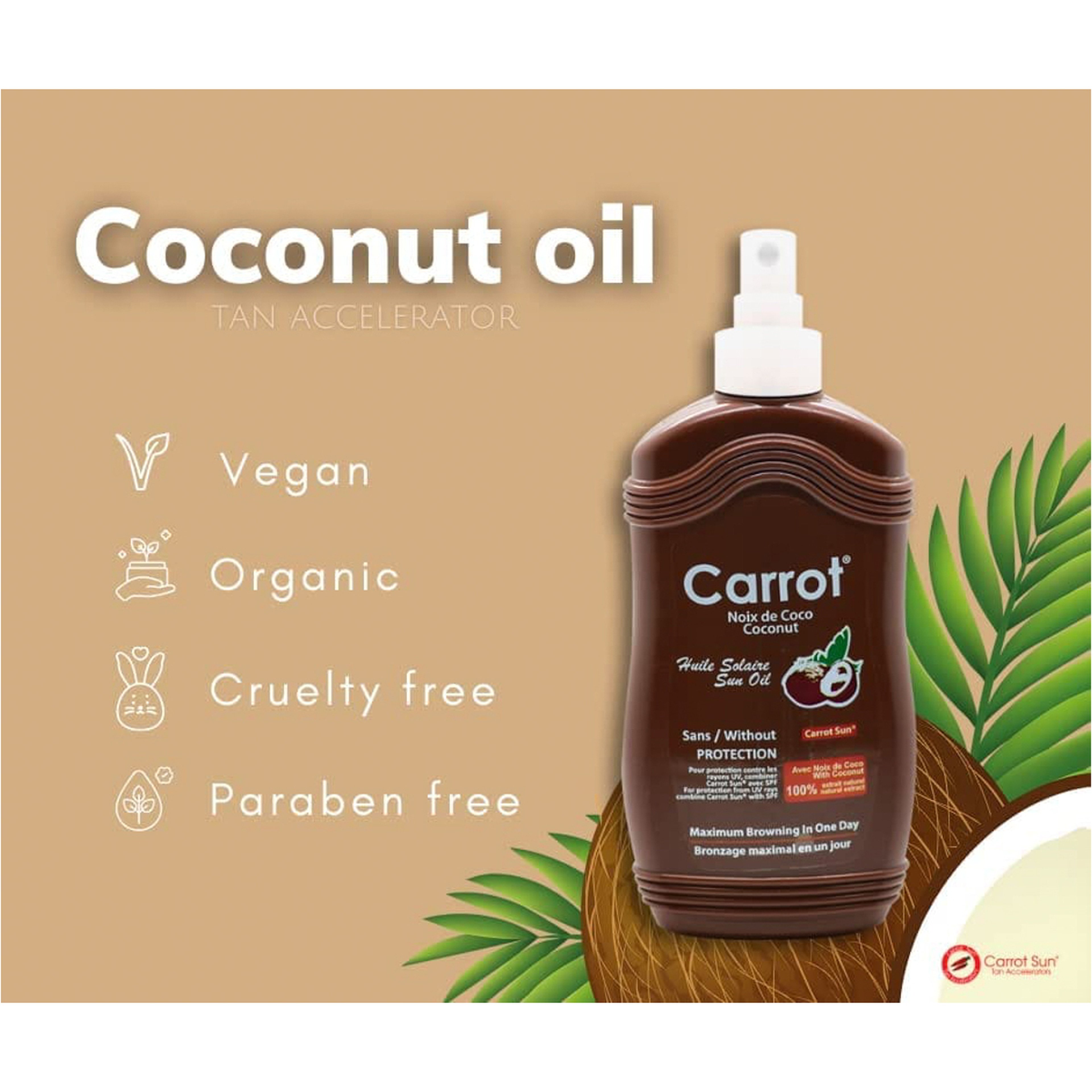 كاروت صن  للتسميرمعزز بجوز الهند زيت 200 مل