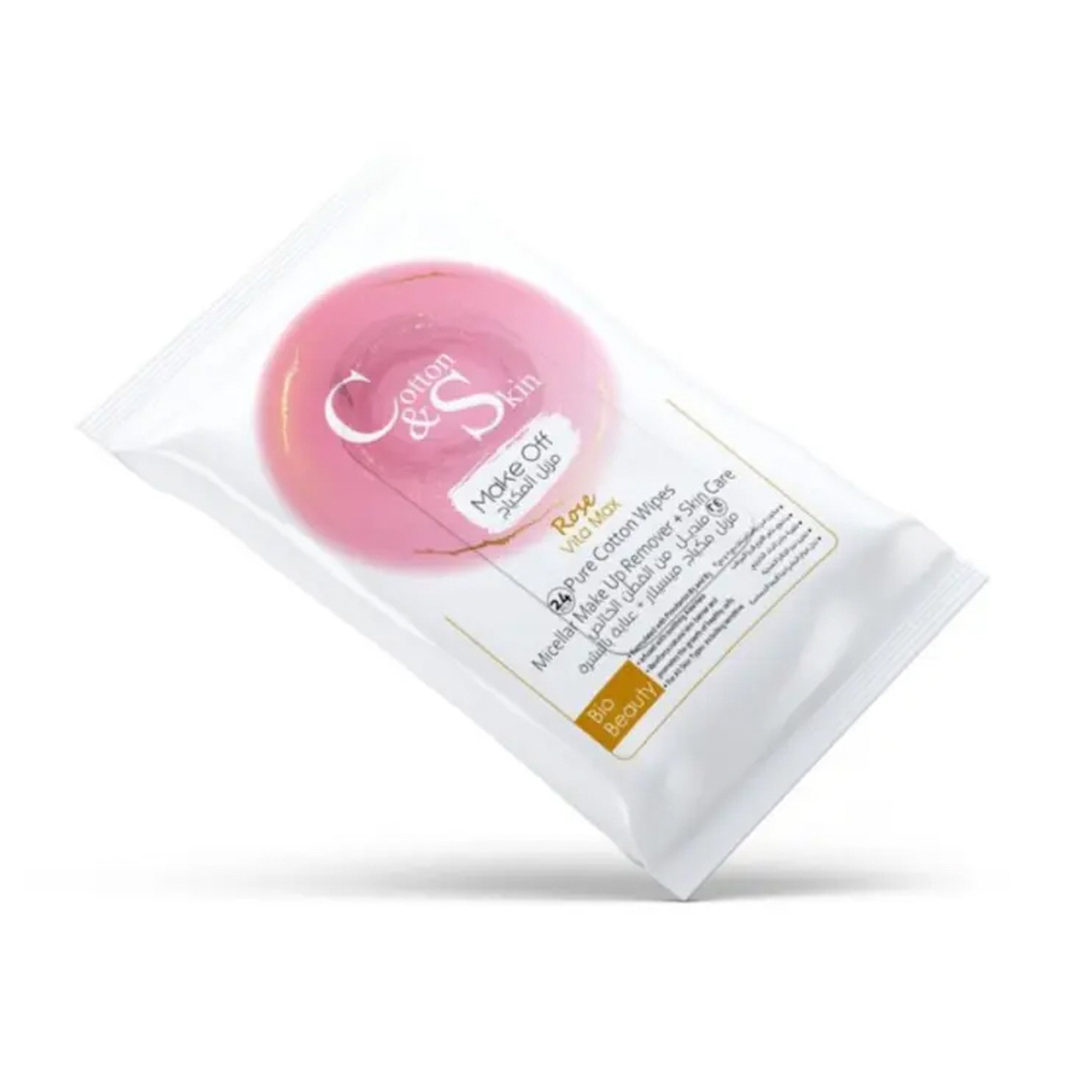   قطن آند سكين  مزيل مكياج بالورد مناديل  24 قطعة