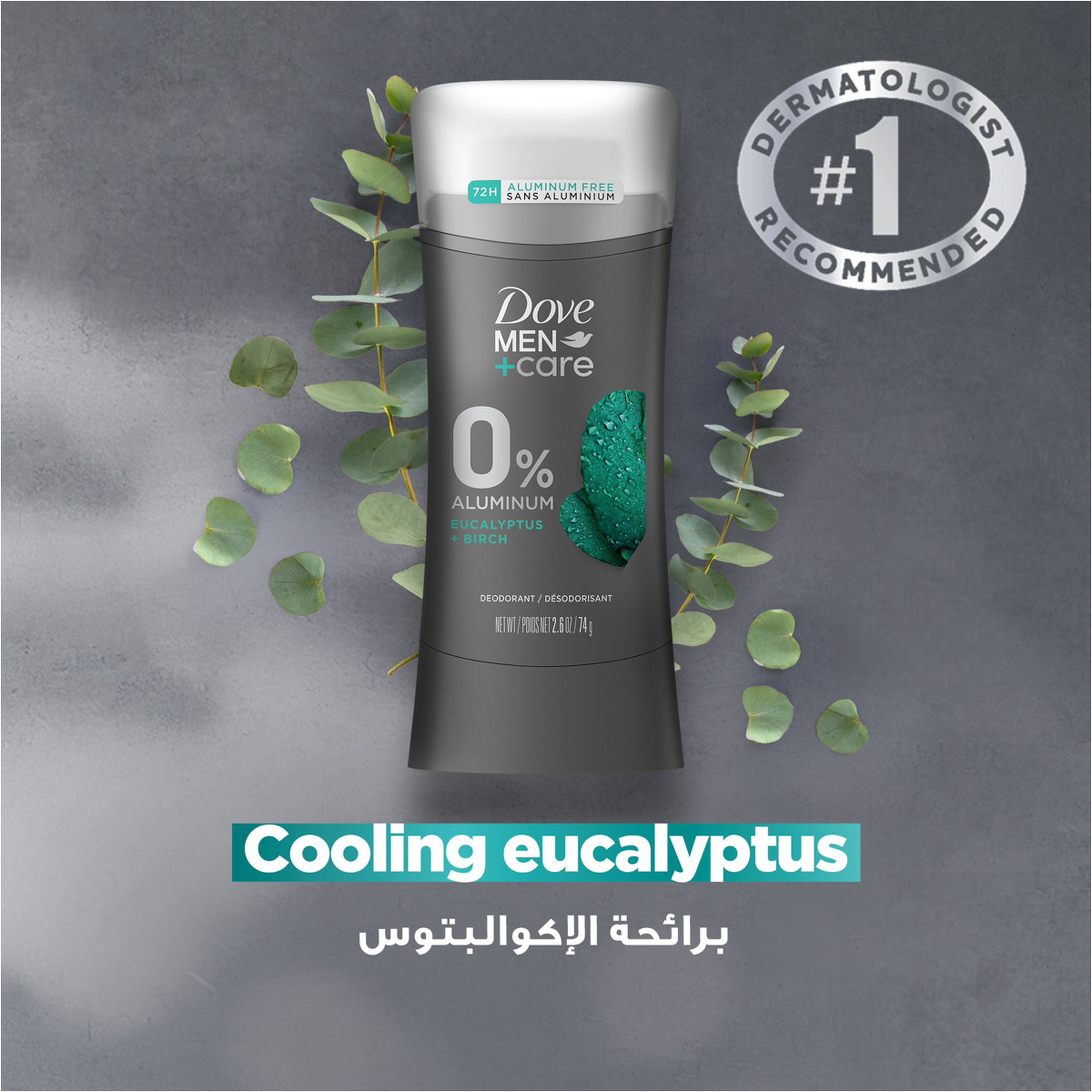 DoveMAN+CARE Eucalyptus+ Birch Deo Stk 76Gm