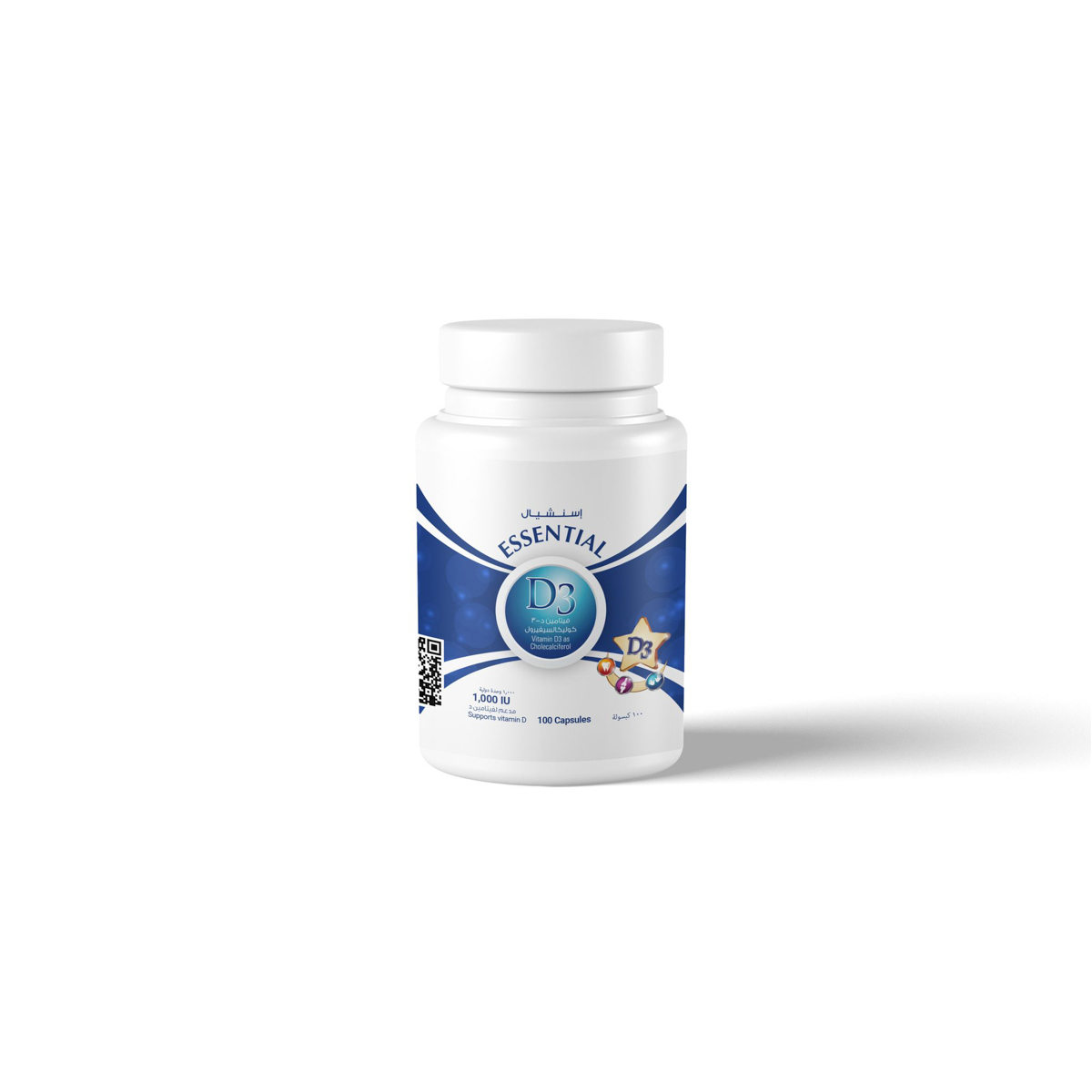إسنشيال فيتامين د 1,000 وحدة 100 كبسولة