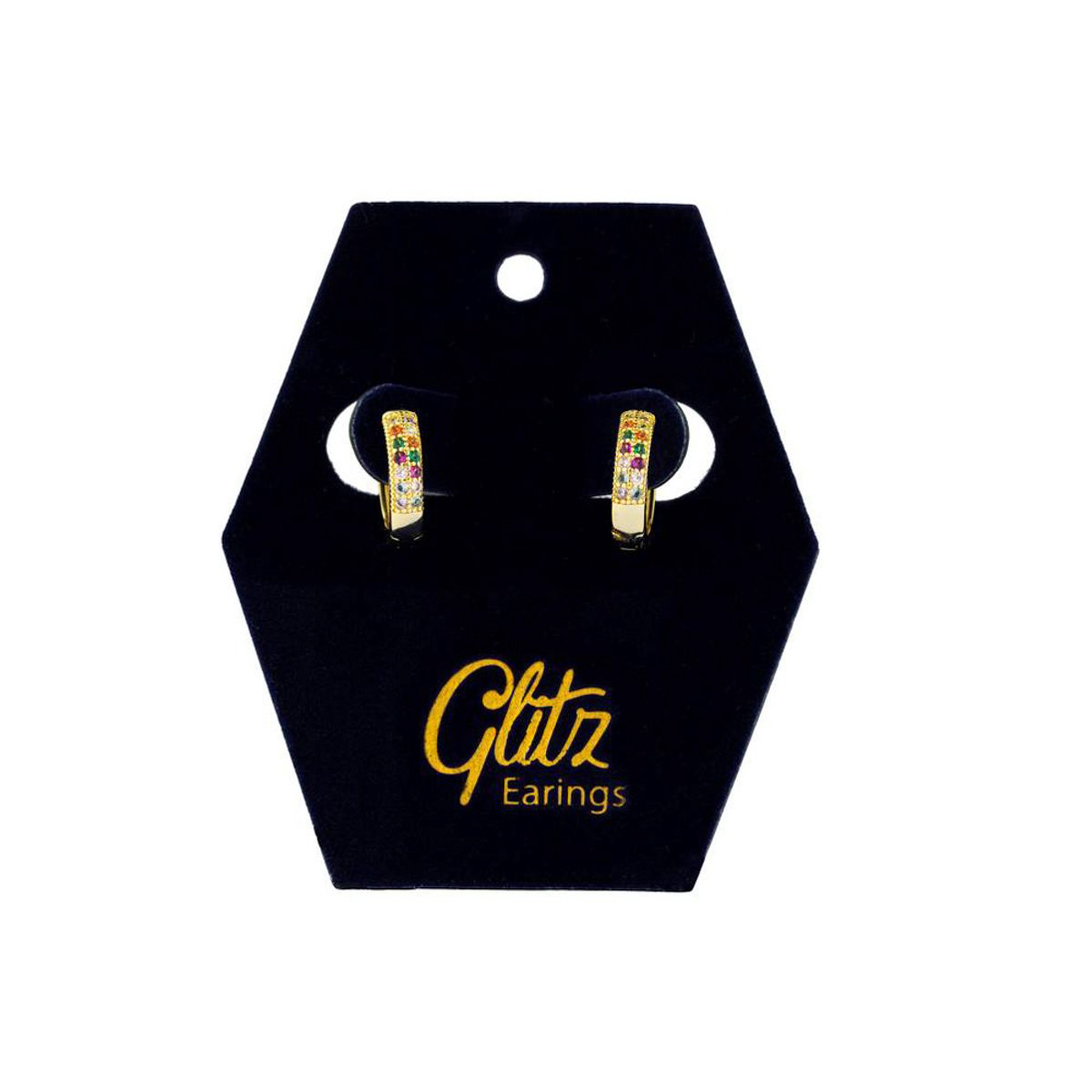 جليتز حلق أذن  ألوان متعددة دائرة ذهبى