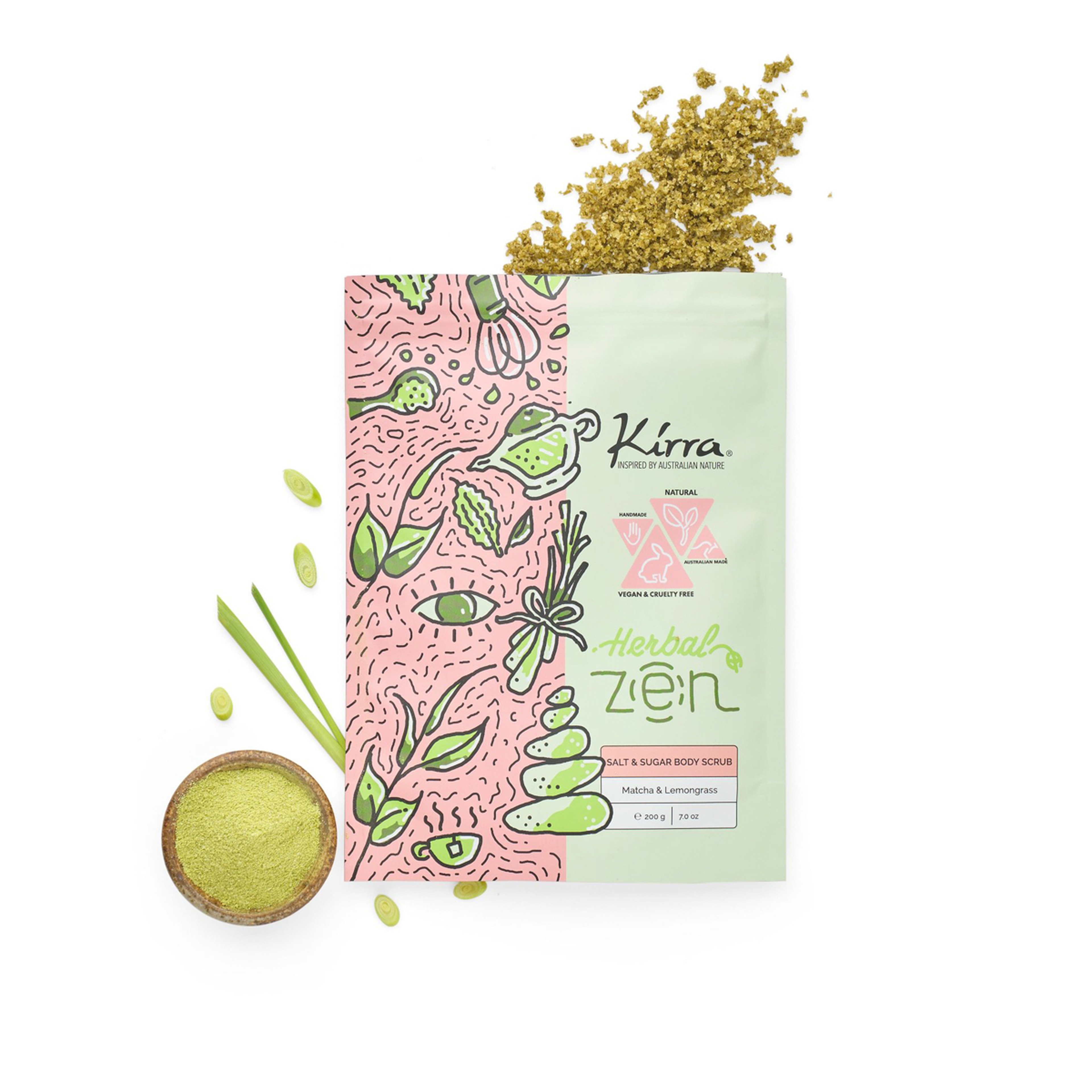 كيرا مقشر الجسم شاي أخضر وليمون 200 جم