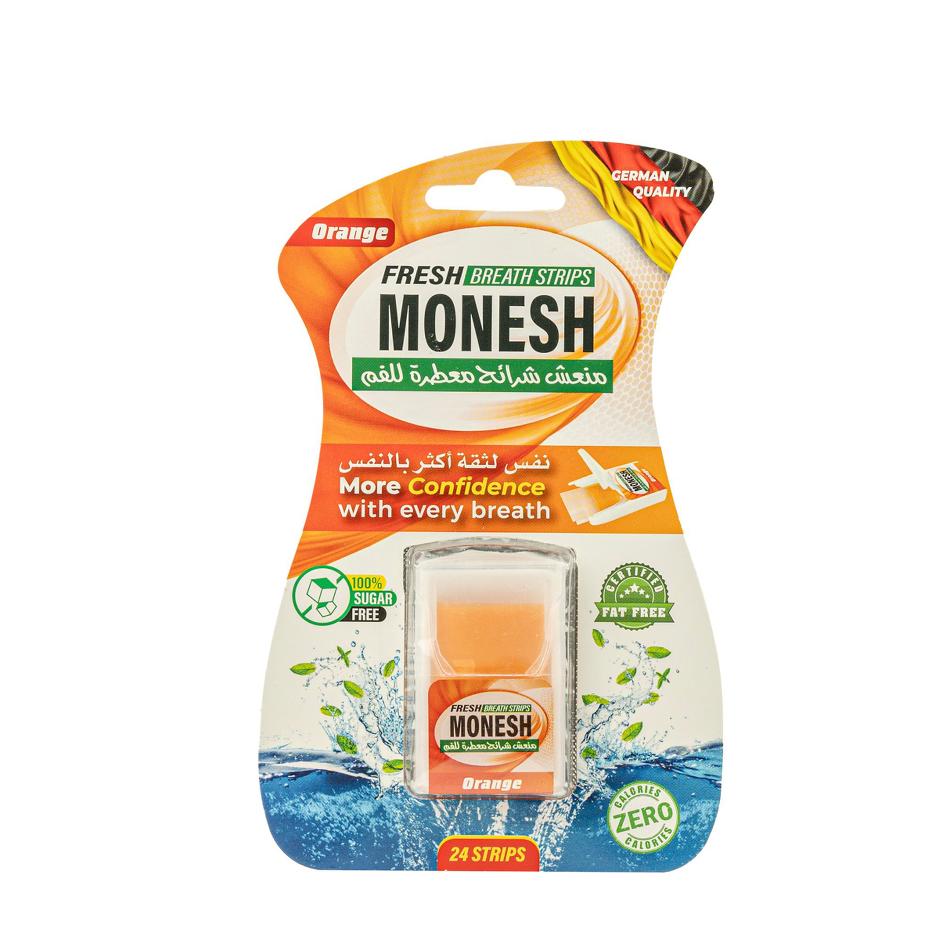 Monesh Fresh Breath Strips Orange 24 piece