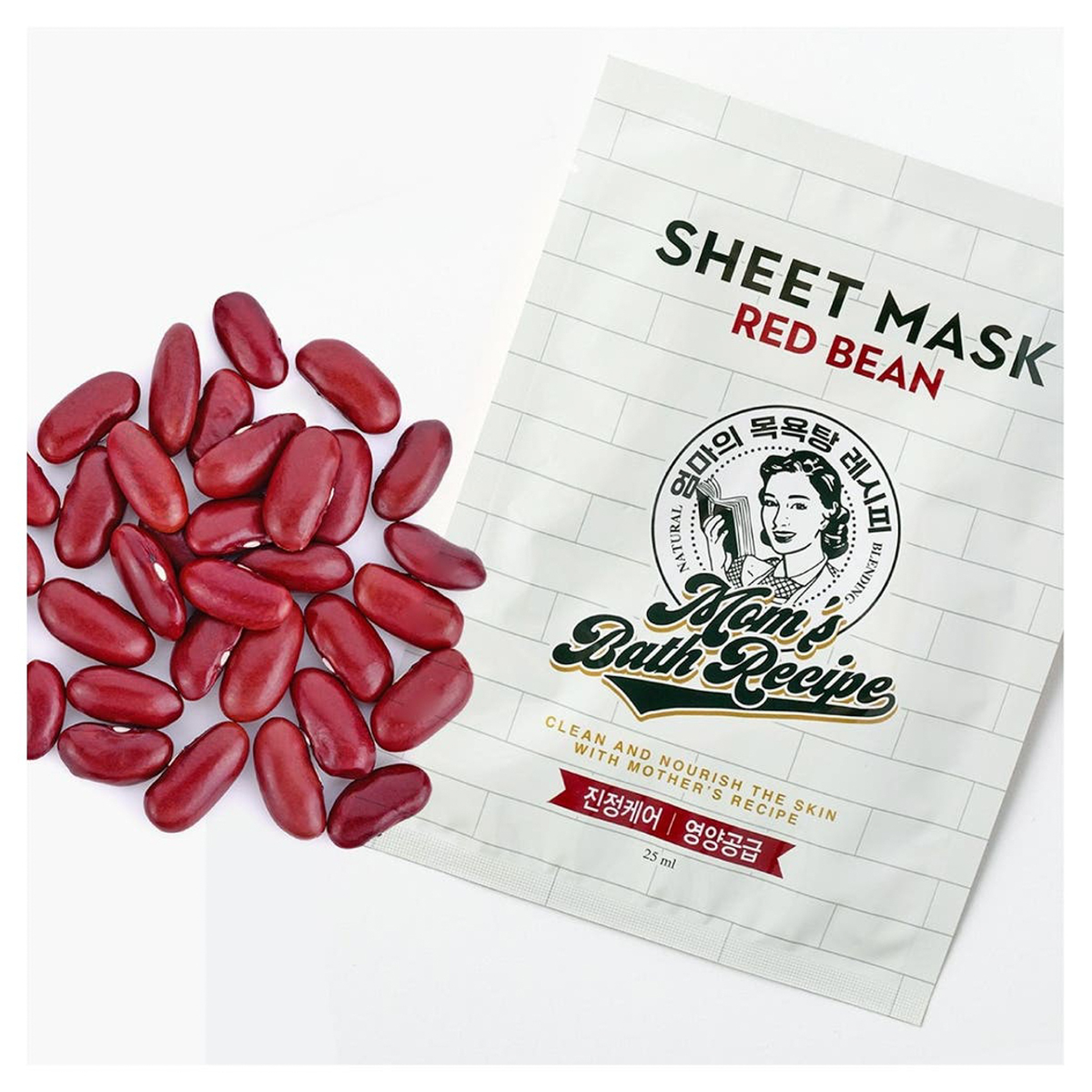 Mom's Bath Recipe Red Bean| Deep Hydration and Collagen Boost for Glowing Skin sheet mask 25 ml