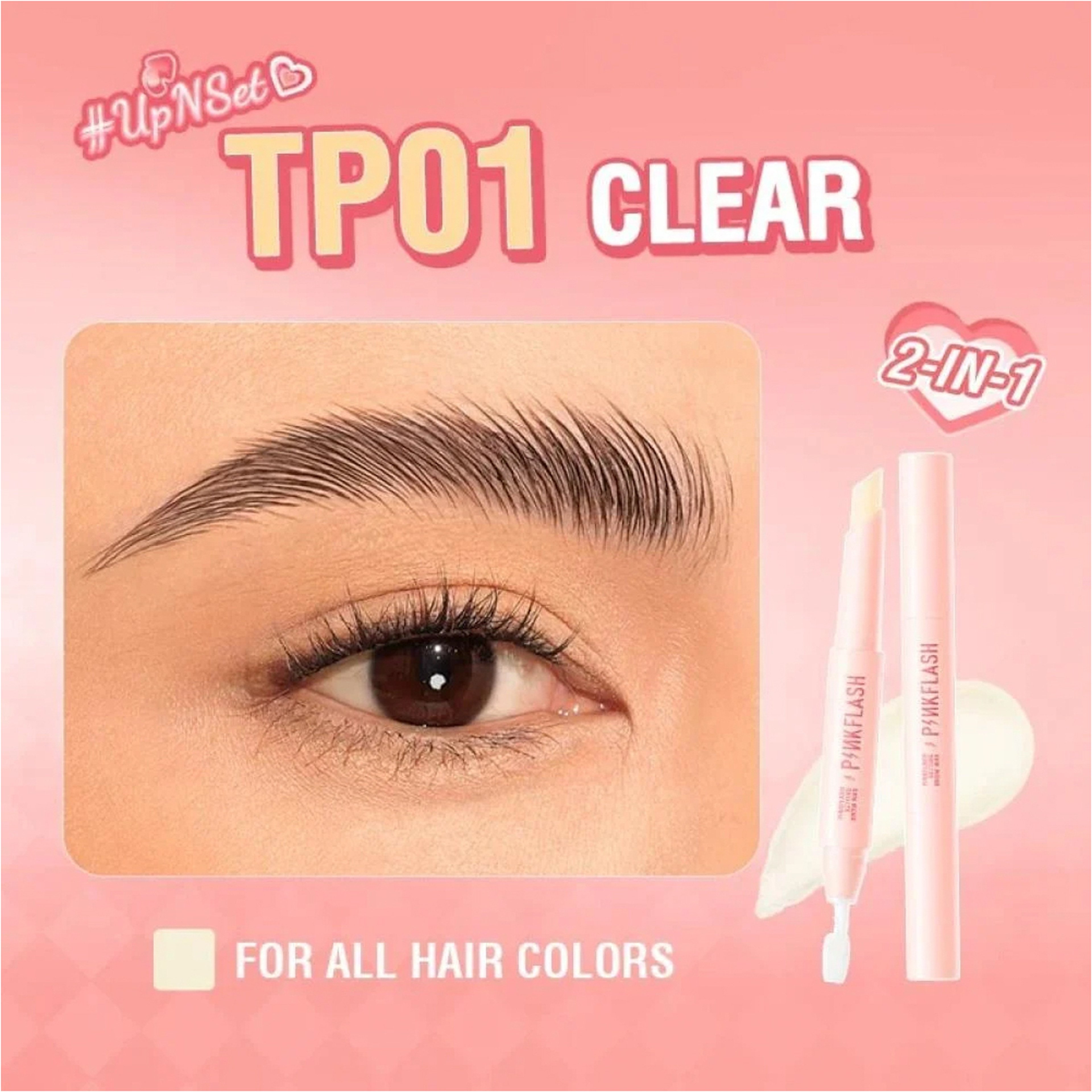 Pink Flash 2*1 waterproof Eyebrow Wax-Tp01 Clear