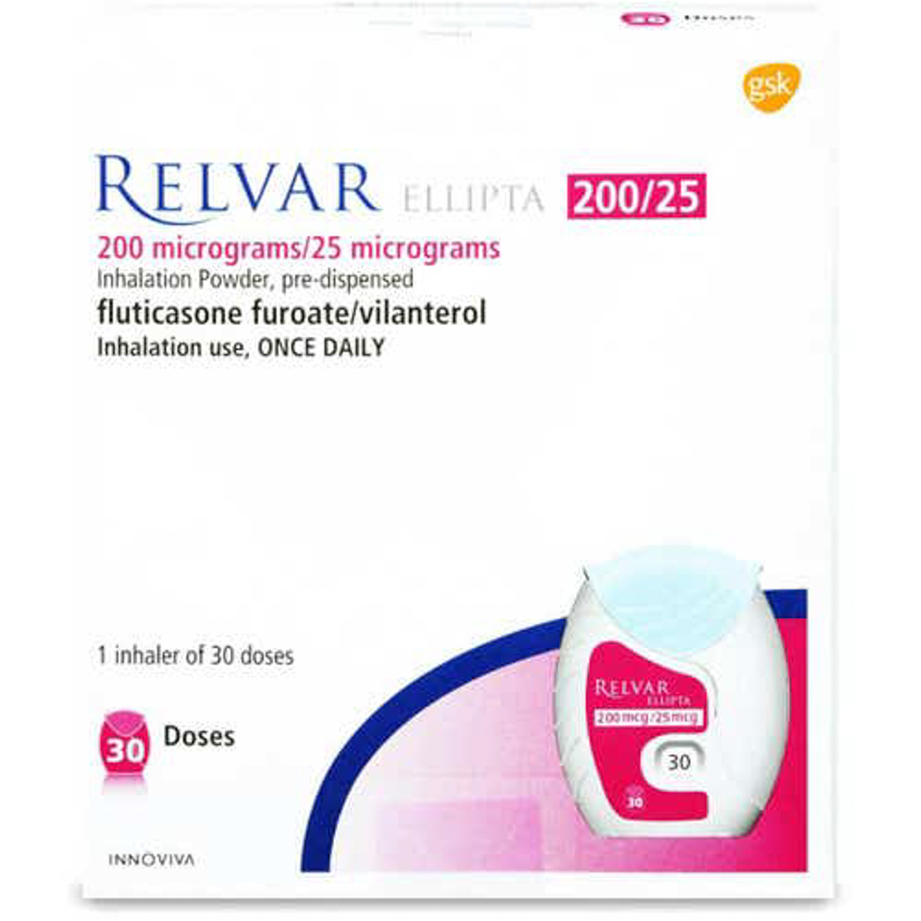 Relvar Ellipta 200/25 Mcg inhaler