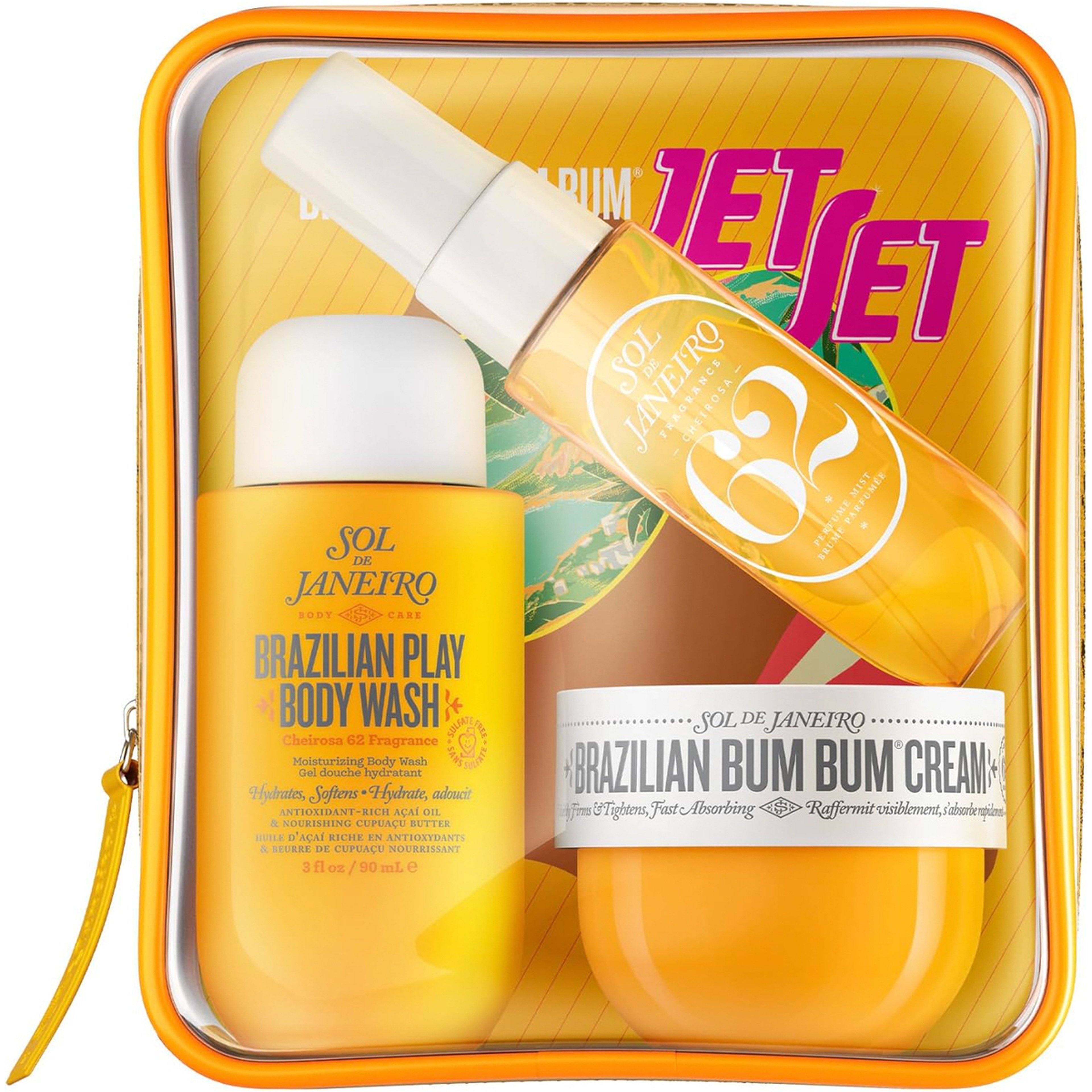 Sol De Janeiro Bega Bum Bum Jet  travel siz  (90Ml body wash & 30Ml cream & 50ml MistSet) 3 Piece