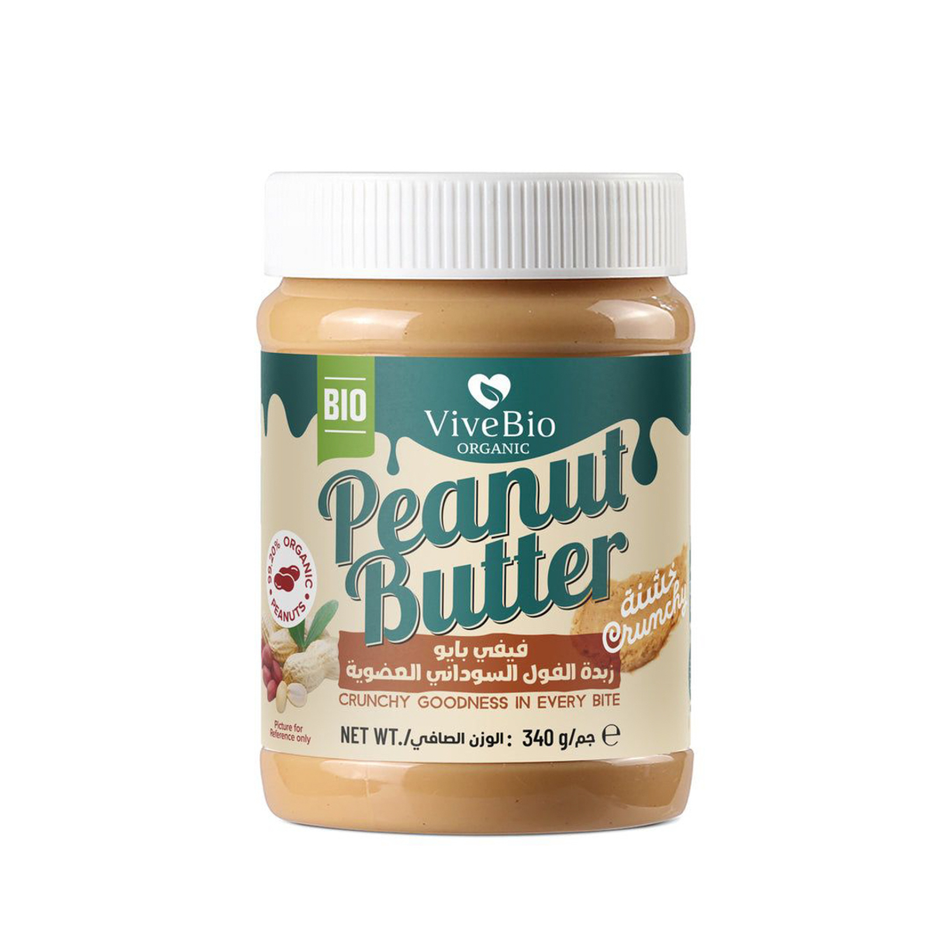 Vivebio Org Crunchy Peanut Butter Spread 340gm