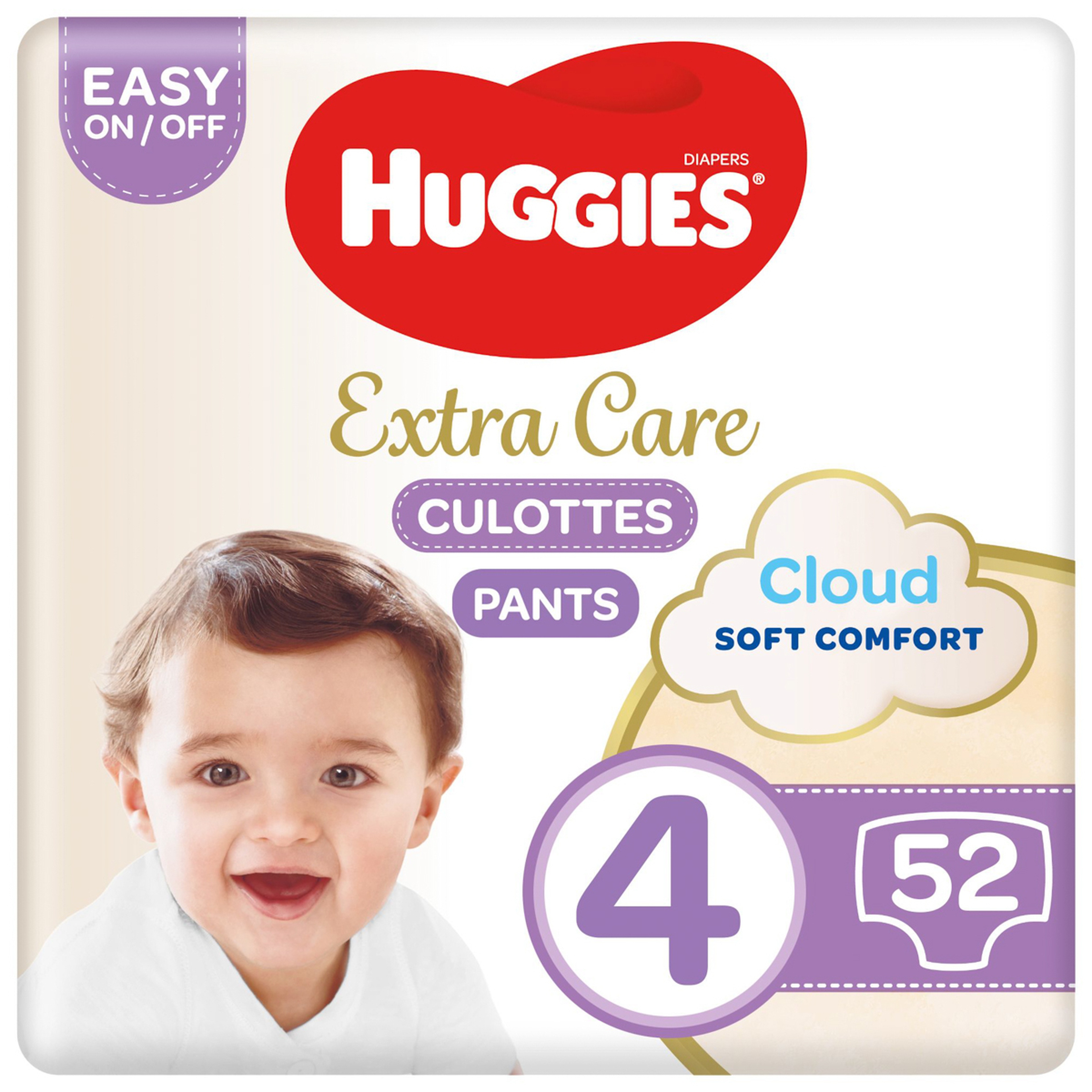 Huggies Extra Care Culottes, Size 4, Jumbo Pack, 52 Pants