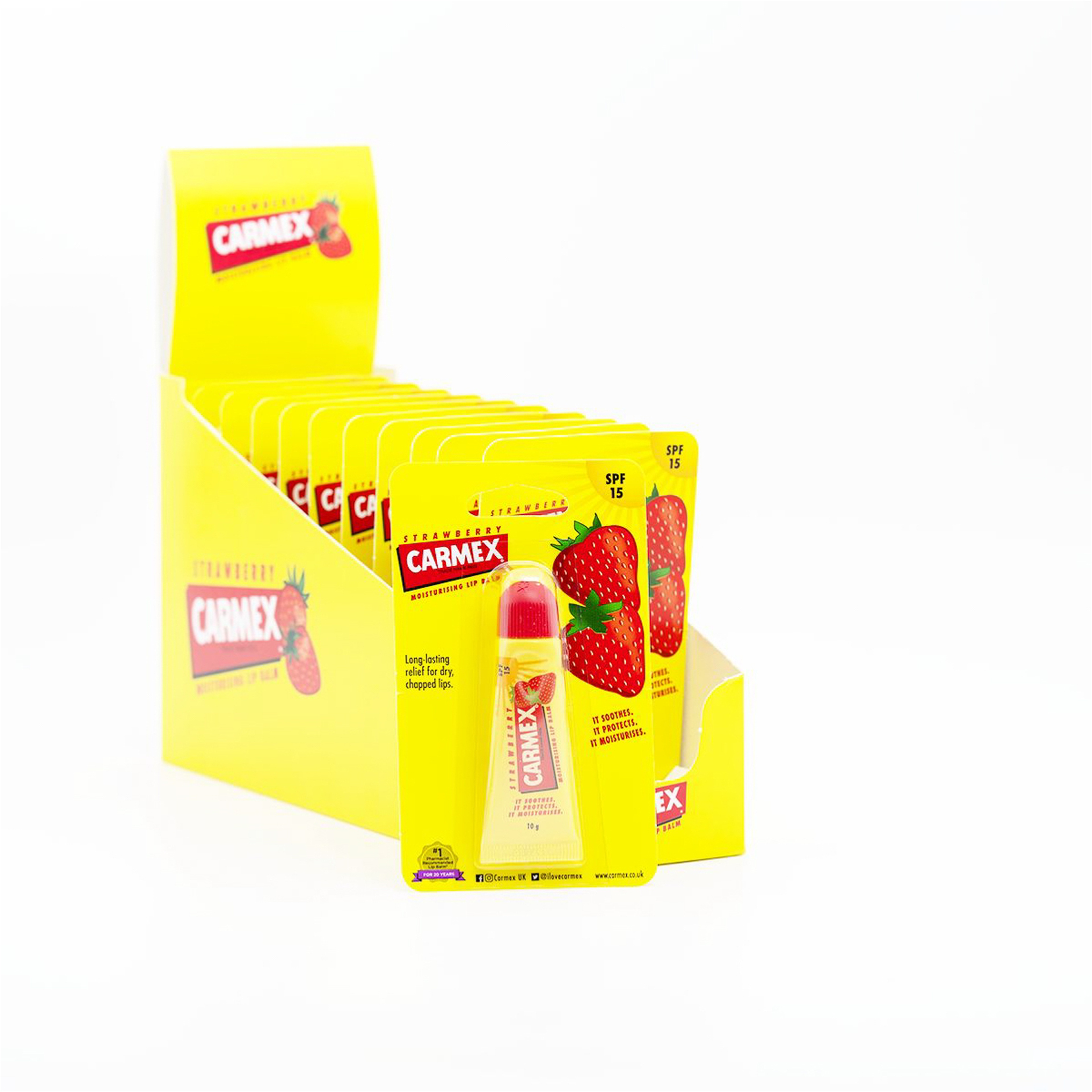 Carmex Original Lip Balm Tube, Strawberry - 10G