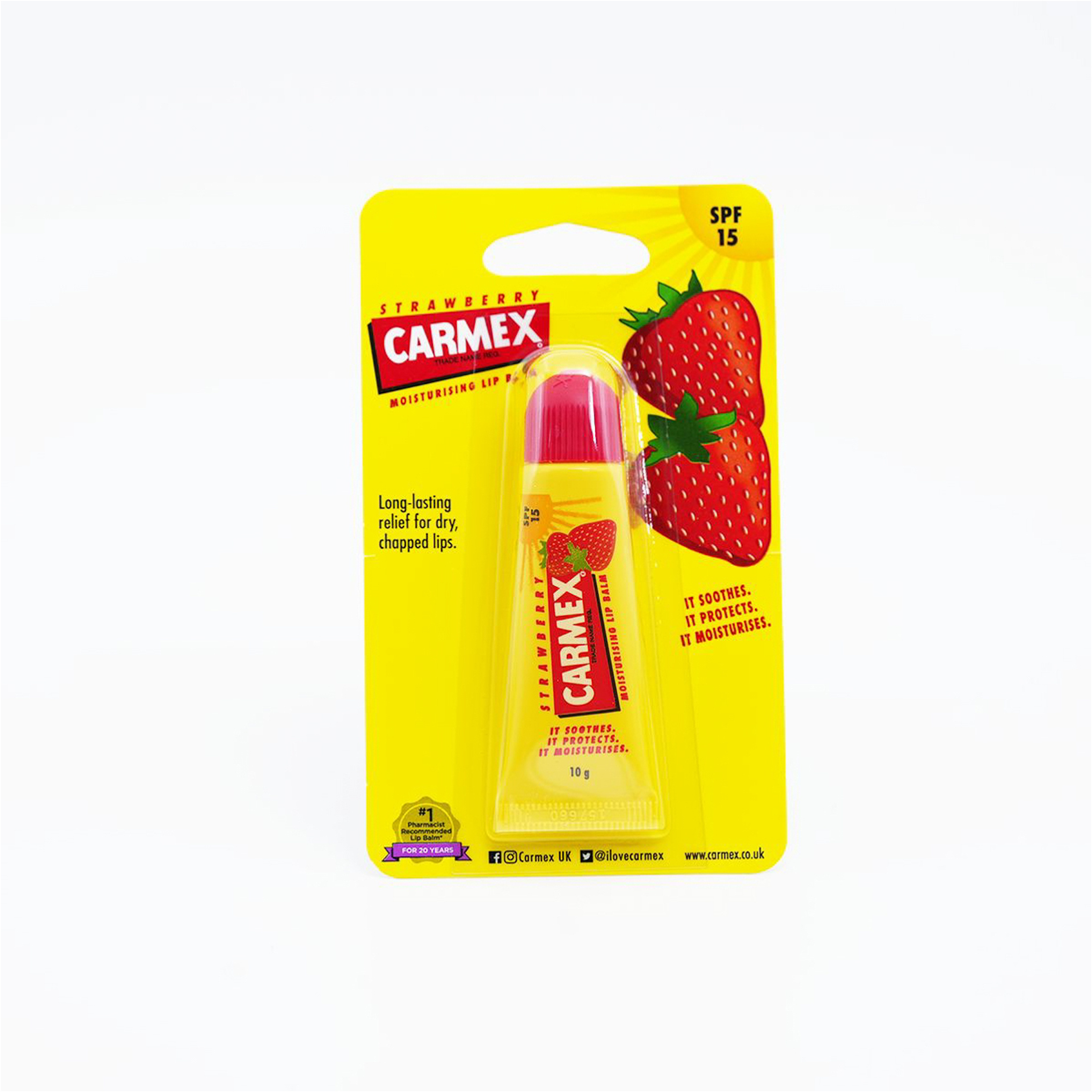 Carmex Original Lip Balm Tube, Strawberry - 10G
