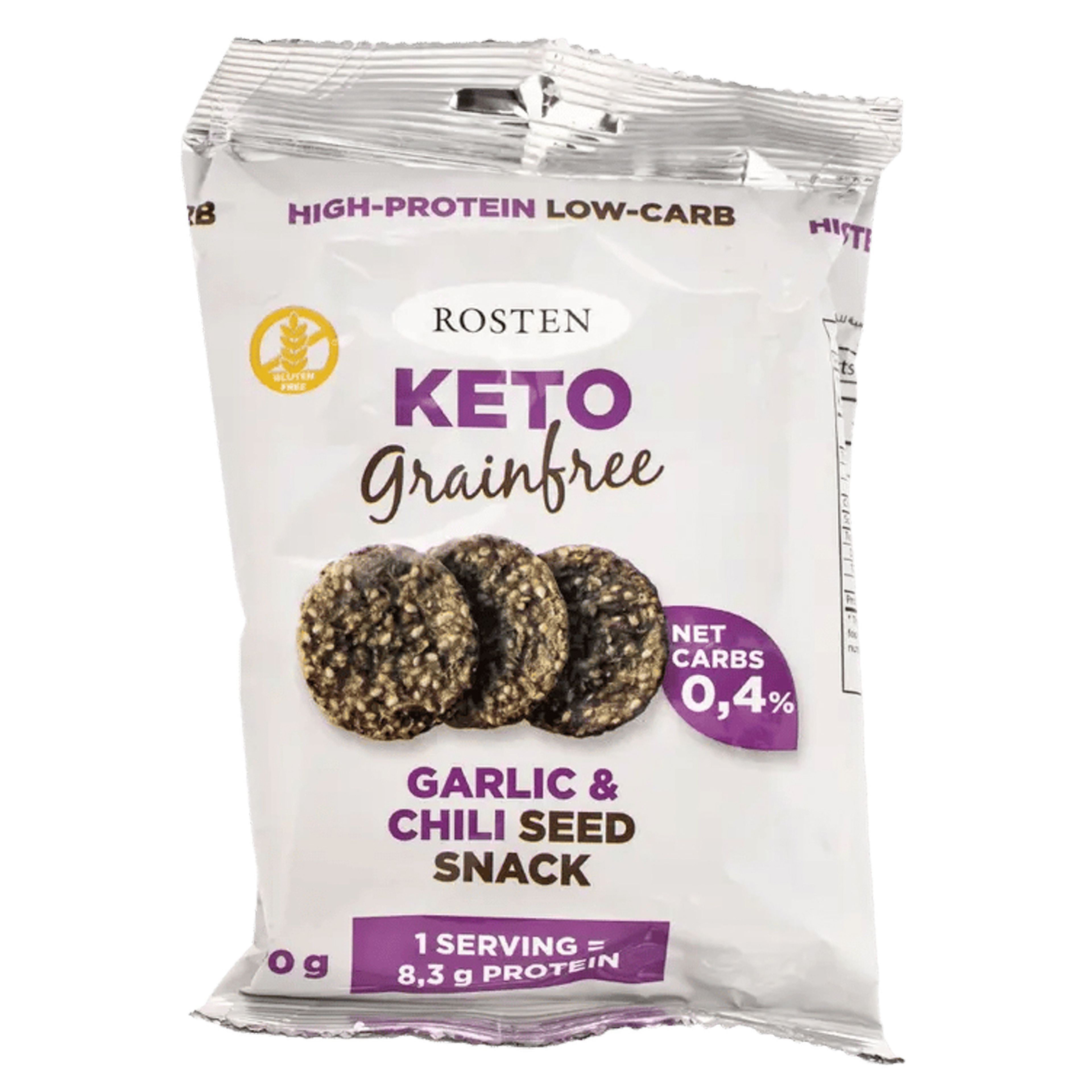 Rosten Keto Protien Crackers Garlic 70Gm
